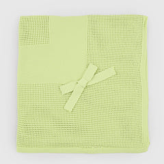 Green Blanket with Knitting by PECESA
