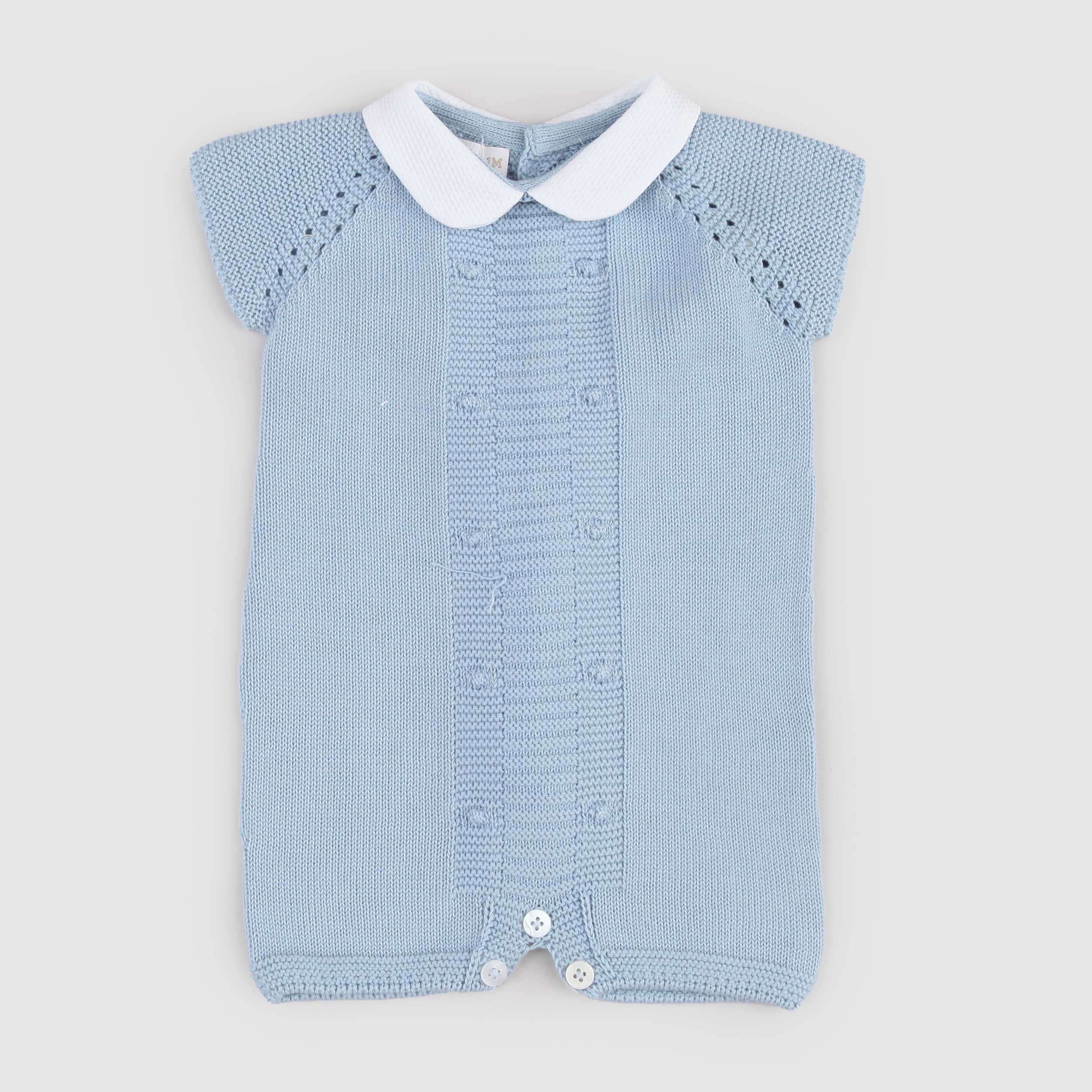 Tutina Celeste e Bottoni in Madreperla Firmata PECESA