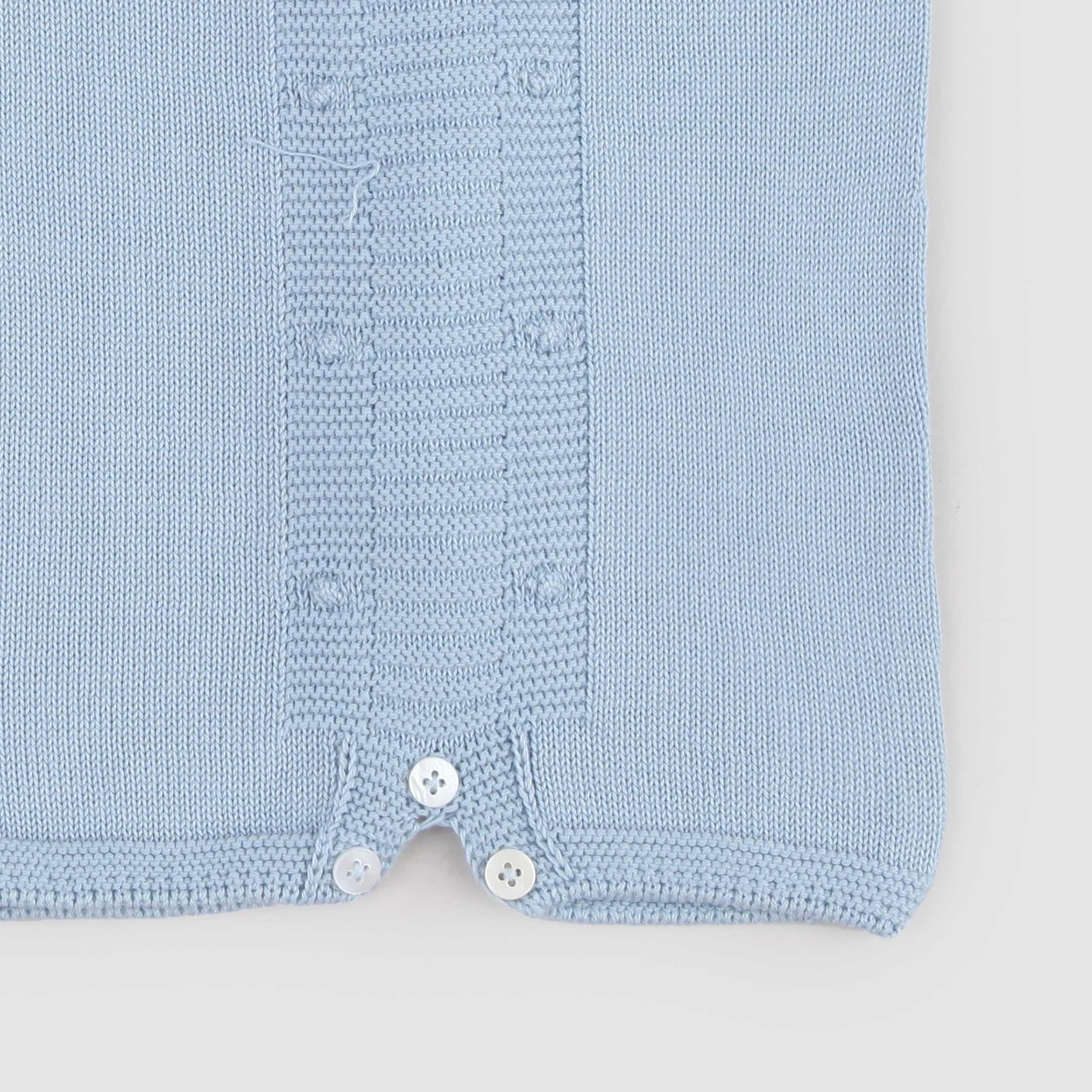 Tutina Celeste e Bottoni in Madreperla Firmata PECESA