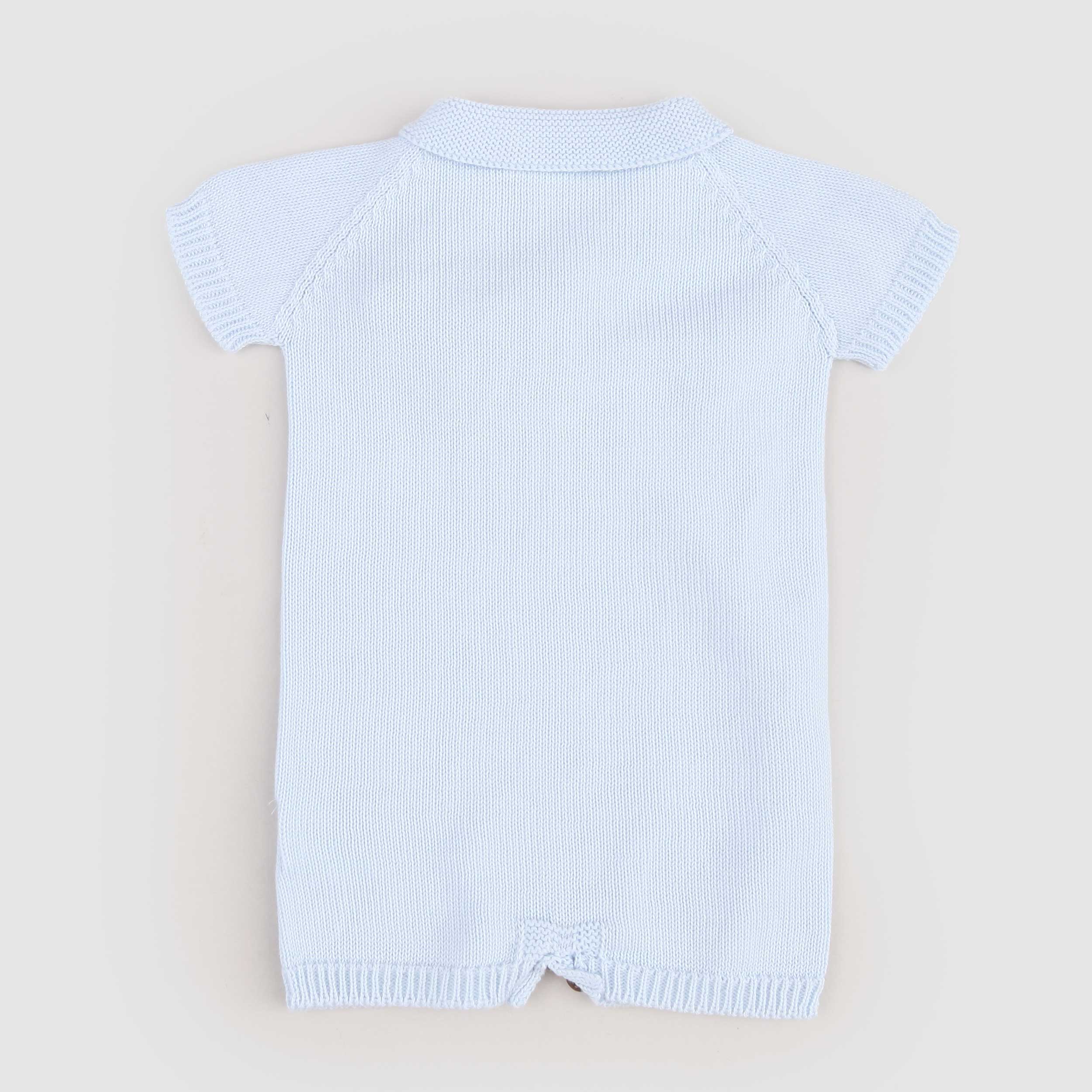 Tutina Celeste con Bottoni in Legno Firmata PECESA