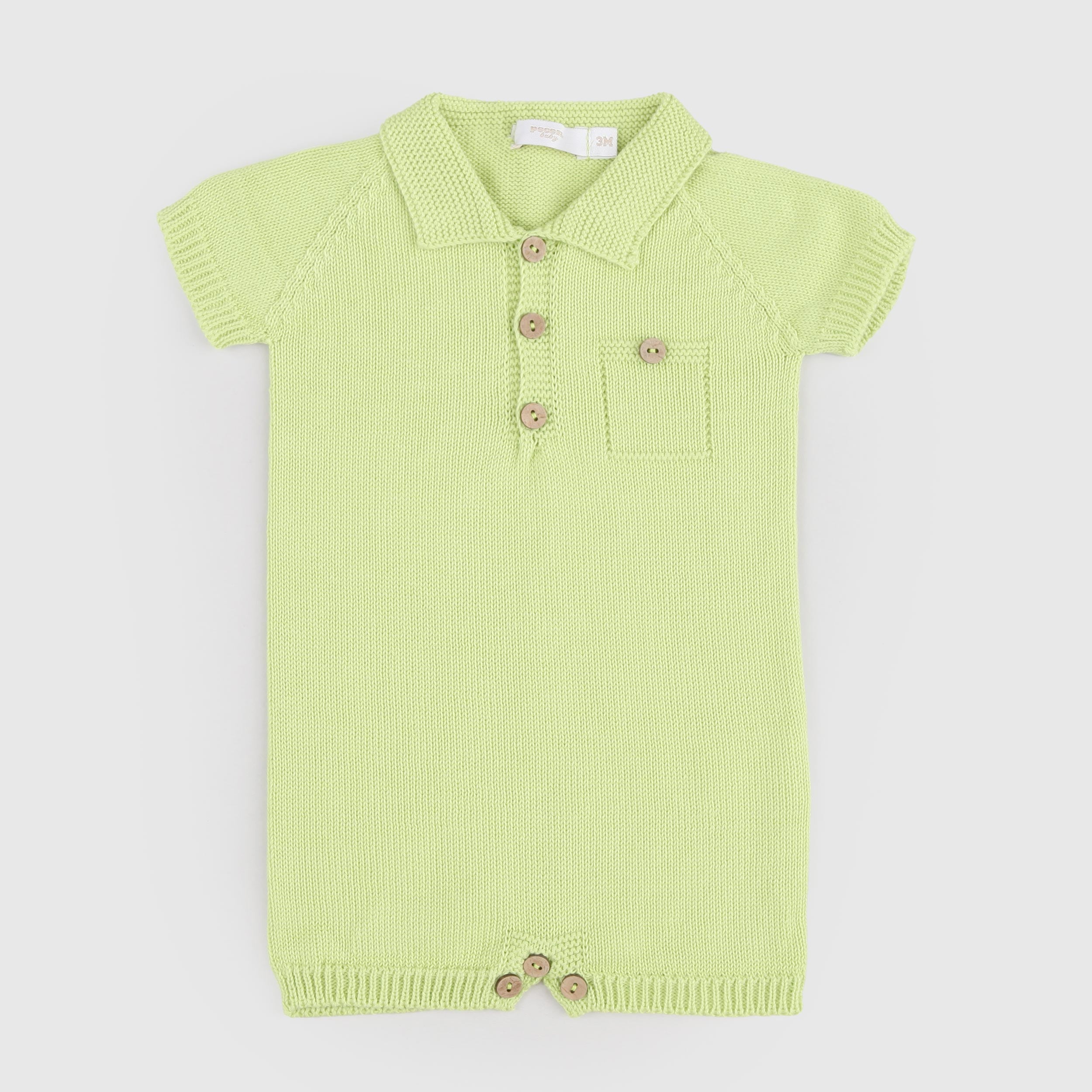 Tutina Verde con Bottoni in Legno Firmata PECESA