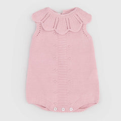 Pink Romper with Scallop by PECESA