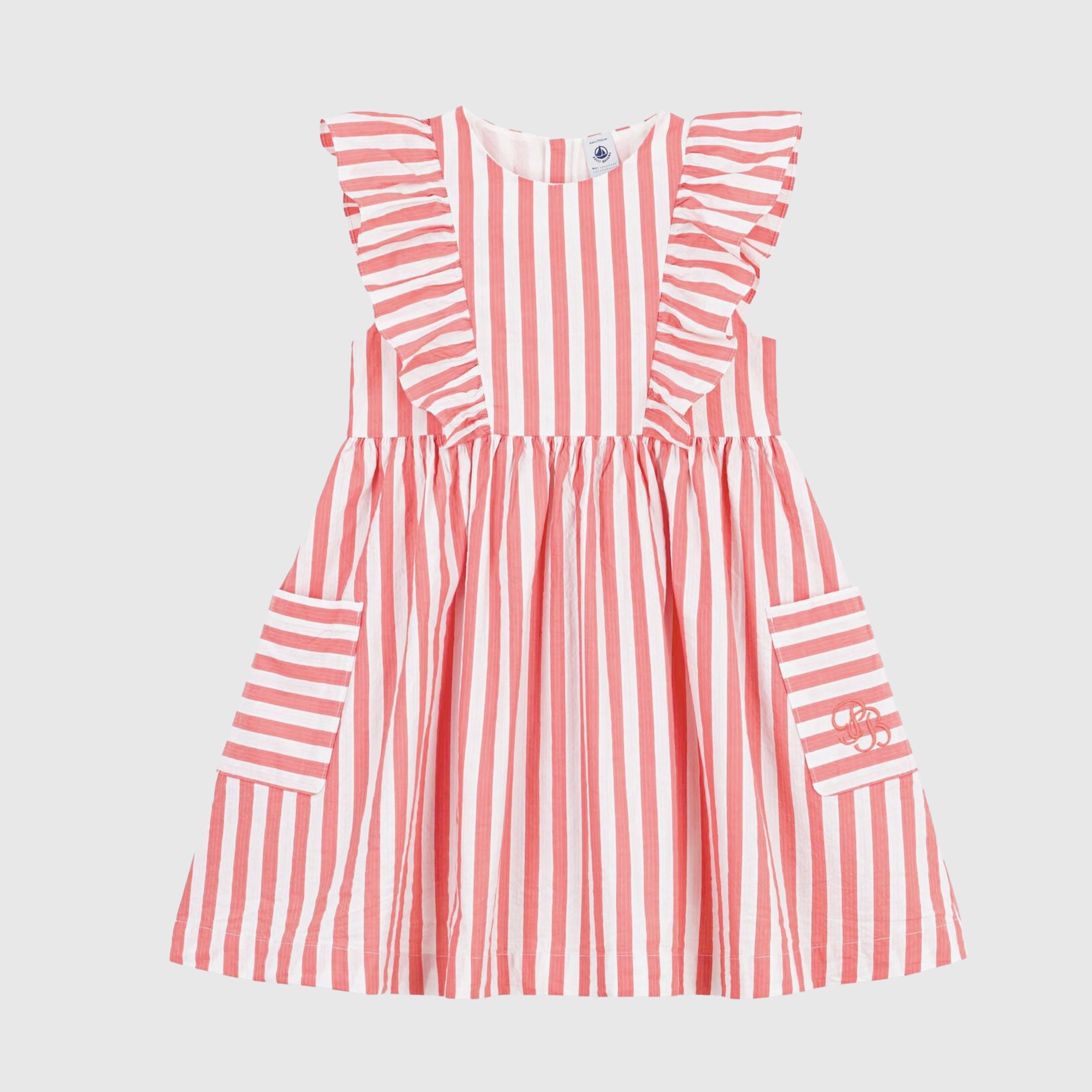 Sleeveless Two-Tone Striped Dress by PETIT BATEAU