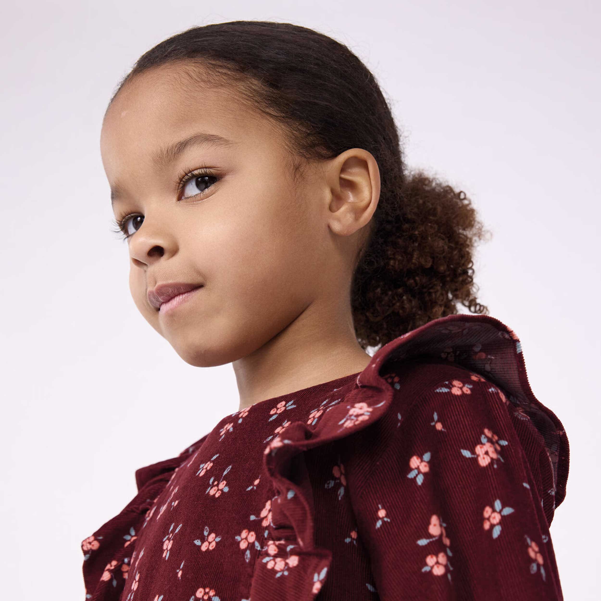 Abito Bordeaux in Velluto a Coste per Bambina by PETIT BATEAU
