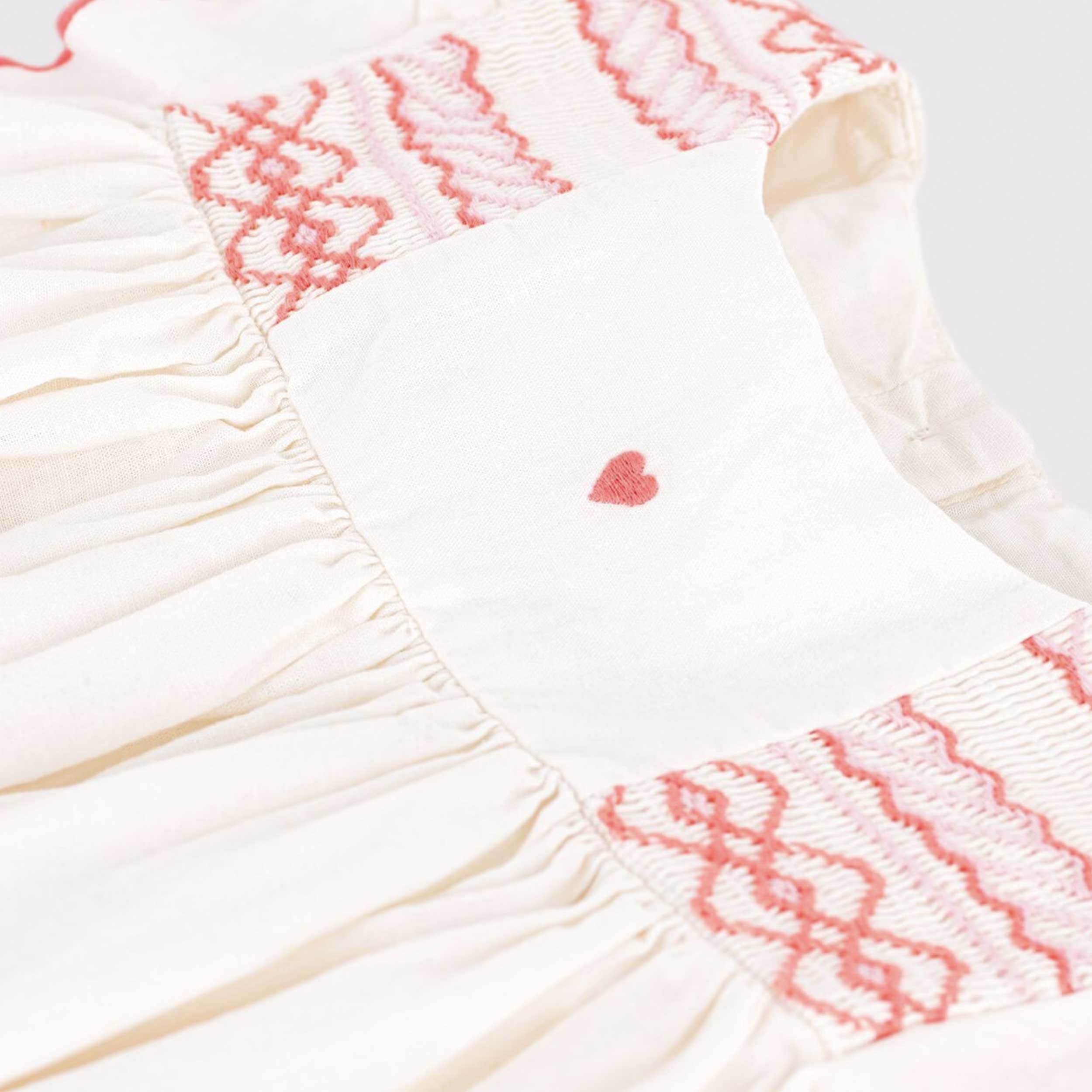 Abito Latte con Punto Smock Firmato PETIT BATEAU