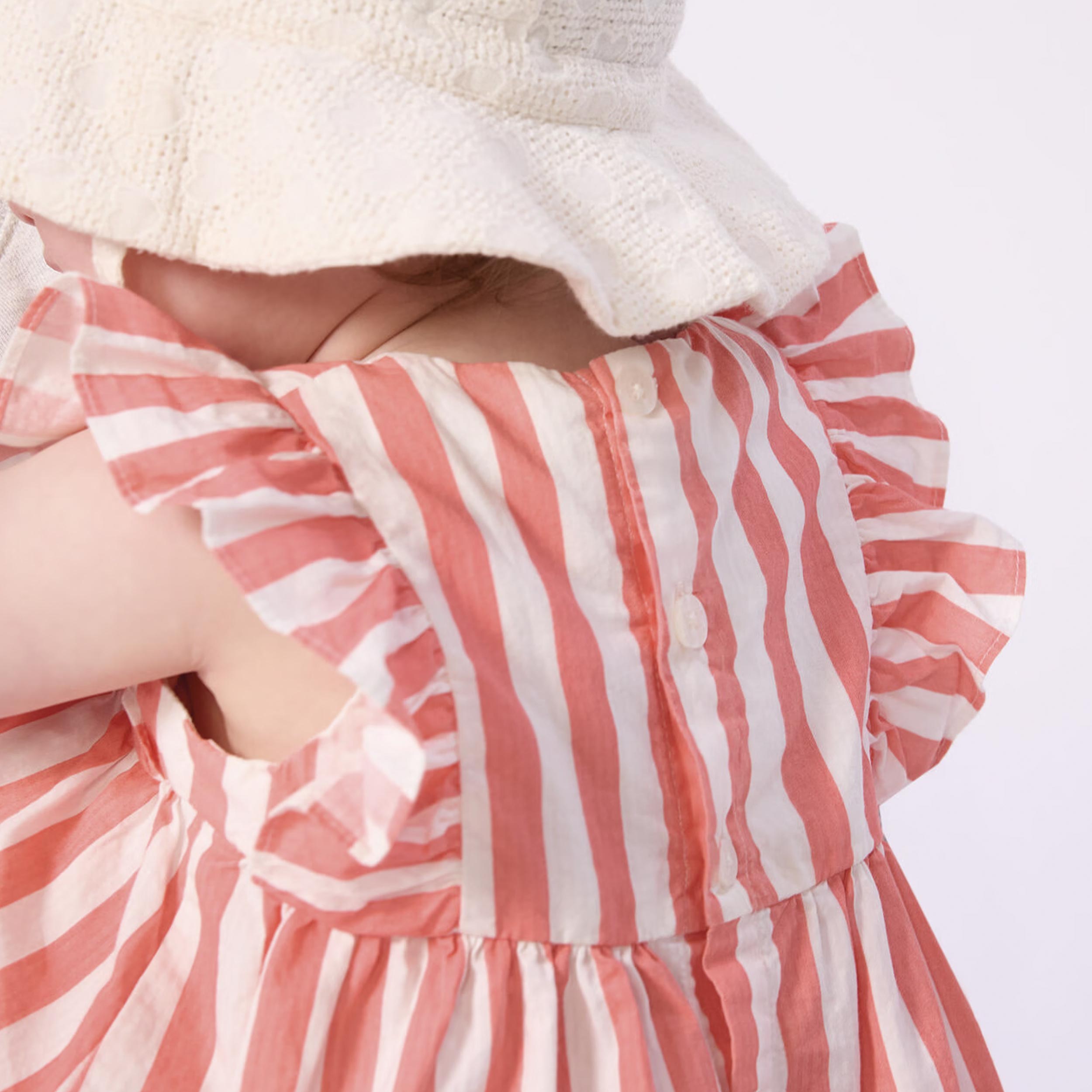 White and Salmon Dress by PETIT BATEAU