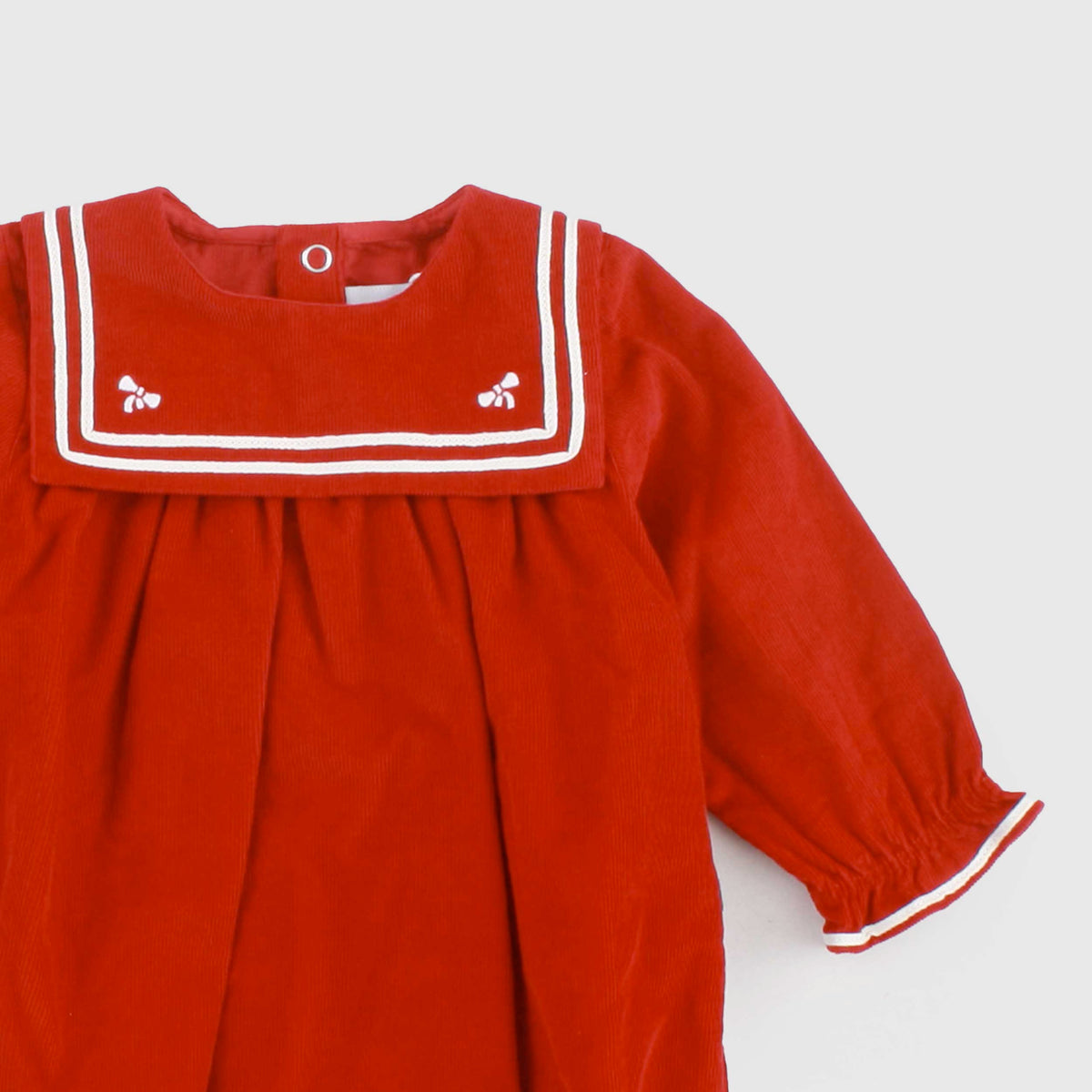 Red Ribbed Velvet Strop for Newborn by PETIT BATEAU