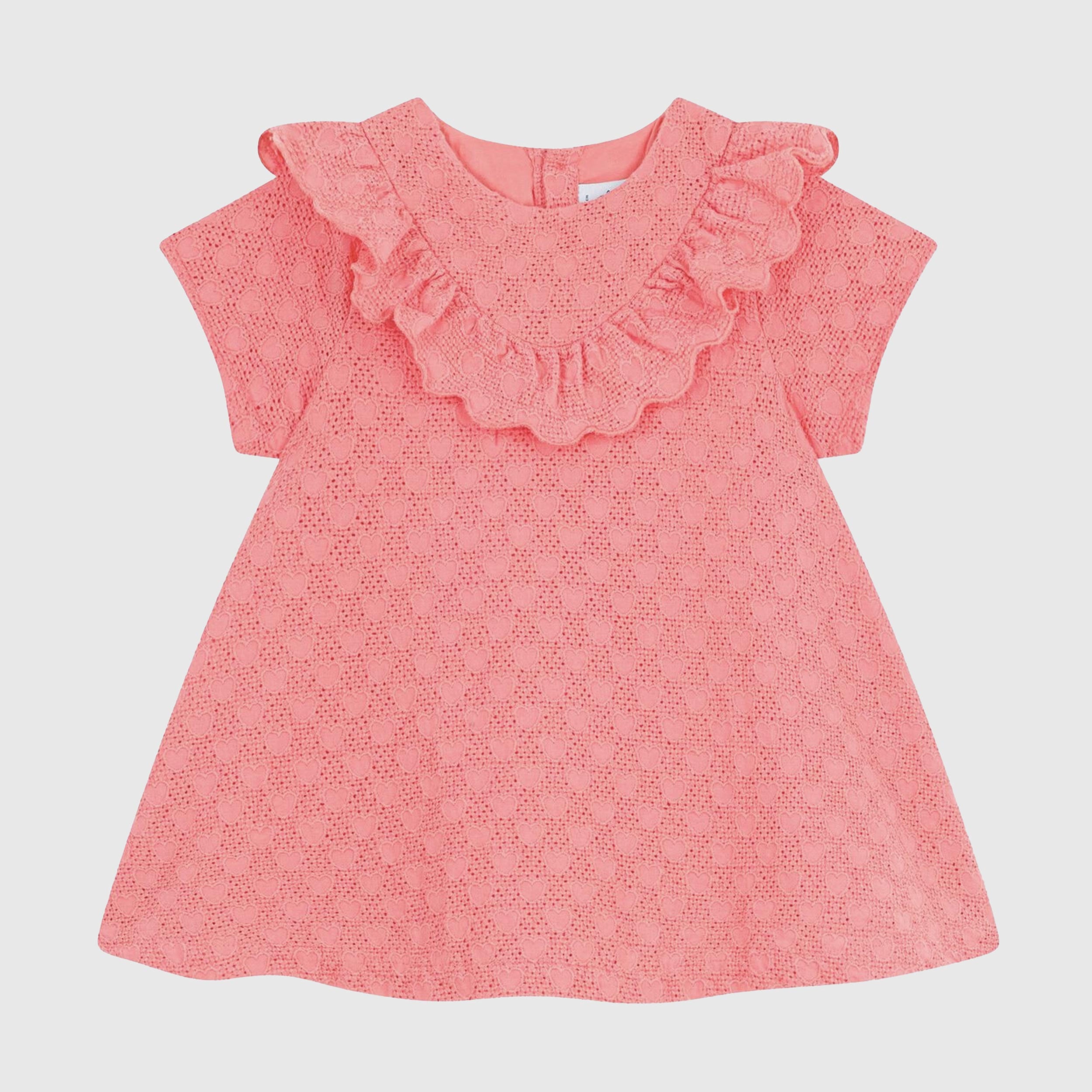 Salmon Dress with Rouge by PETIT BATEAU