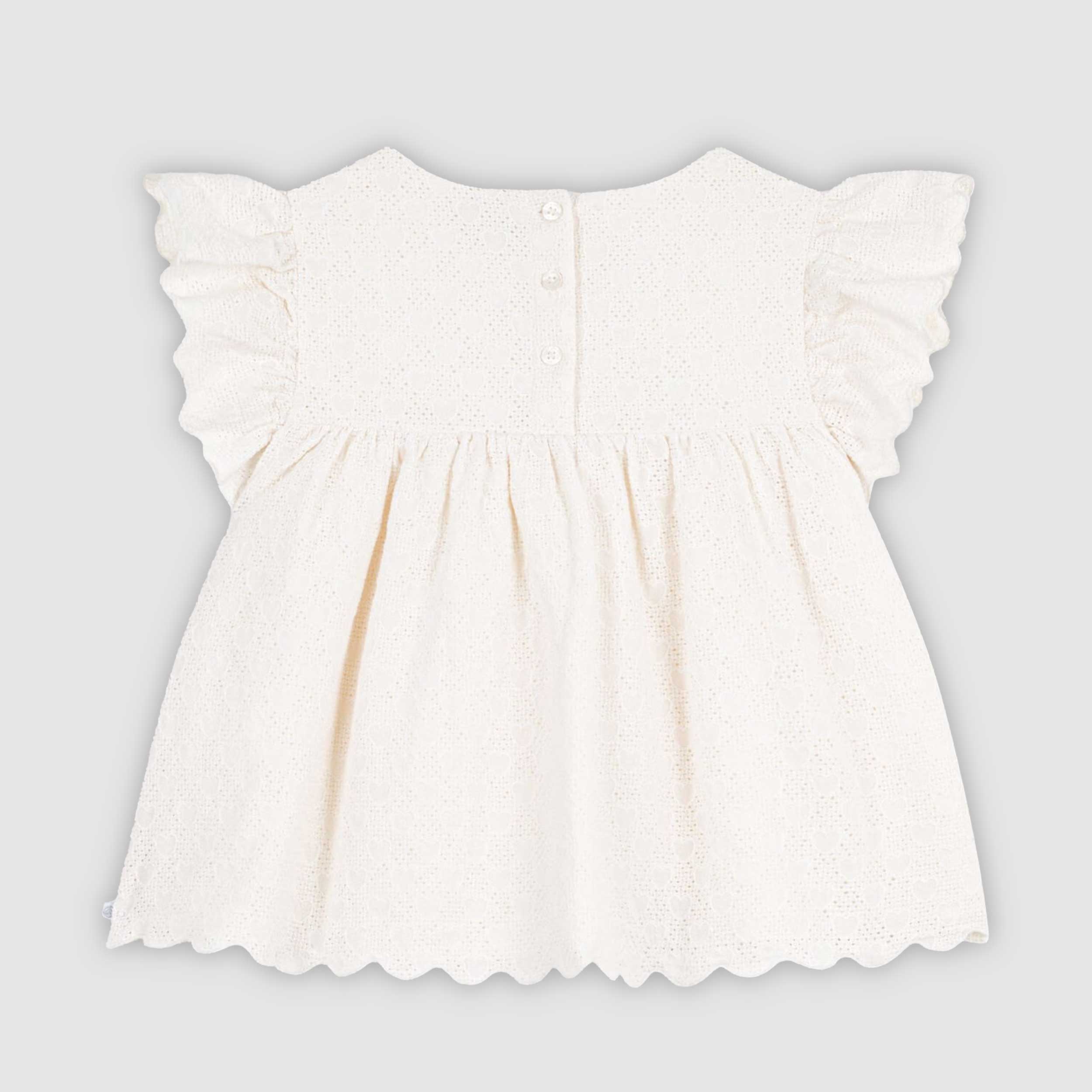 Abito Bianco con Volant Firmato PETIT BATEAU