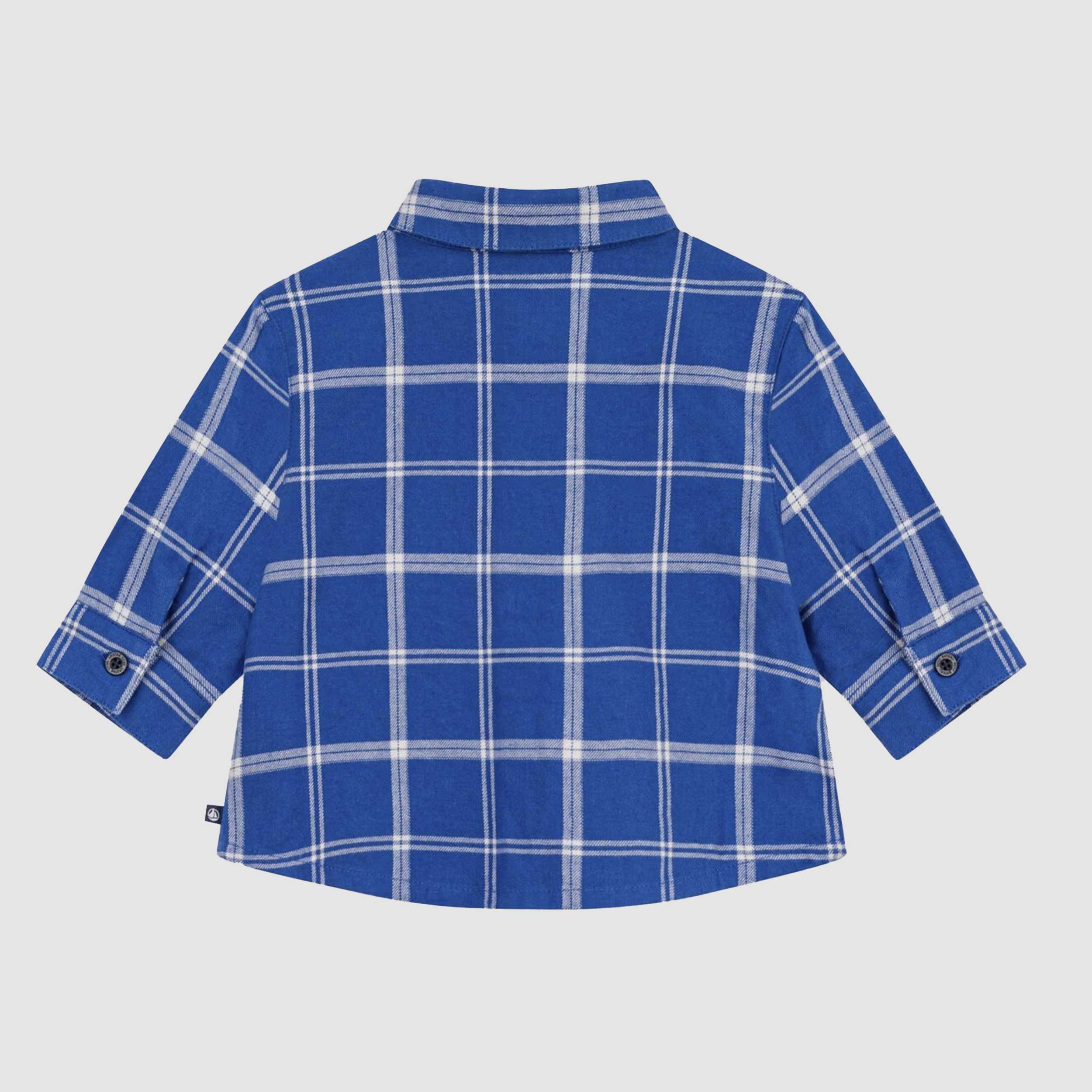 Camicia a Quadri Azzurra per Neonato by PETIT BATEAU