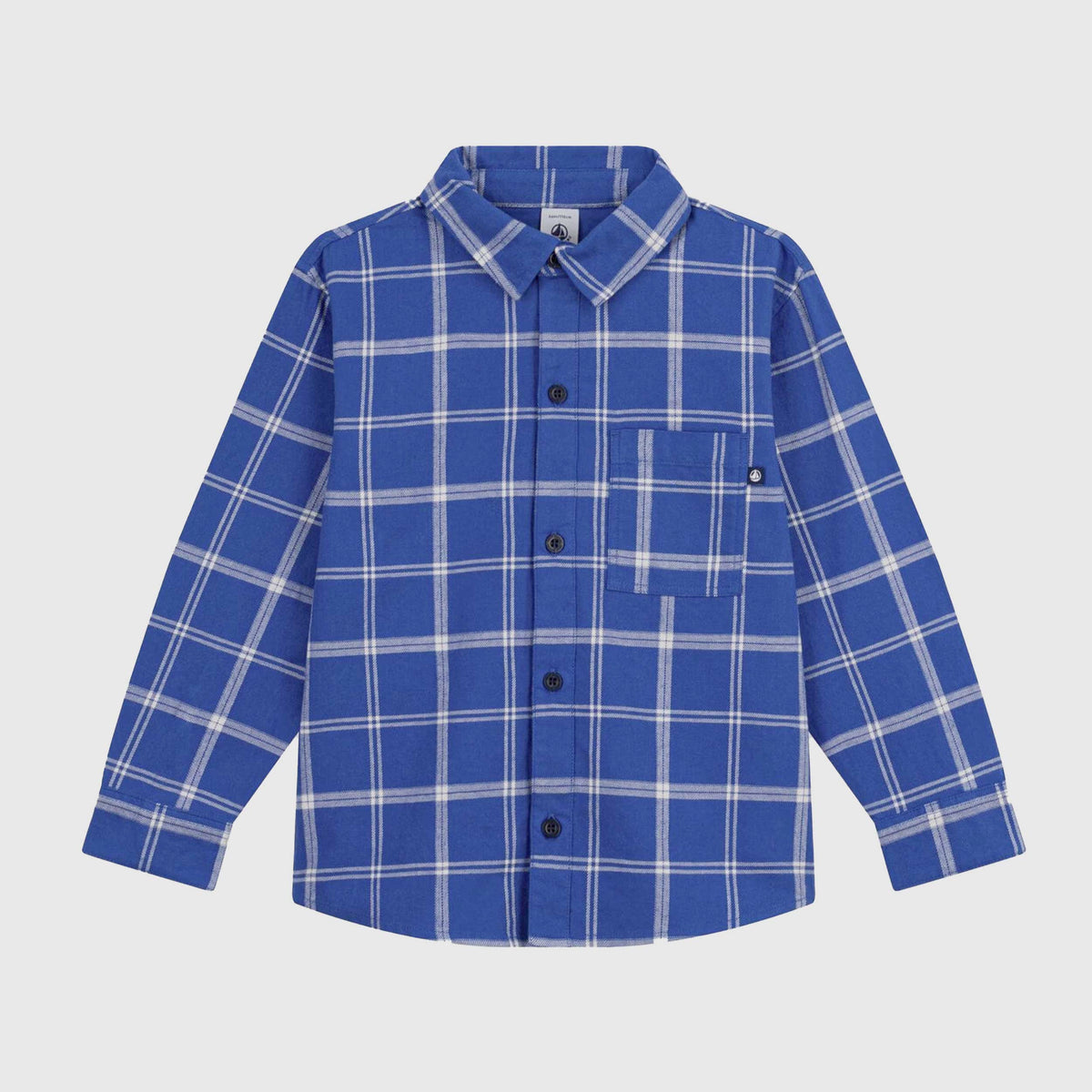 Camicetta Azzurra a Quadri per Bambino by PETIT BATEAU