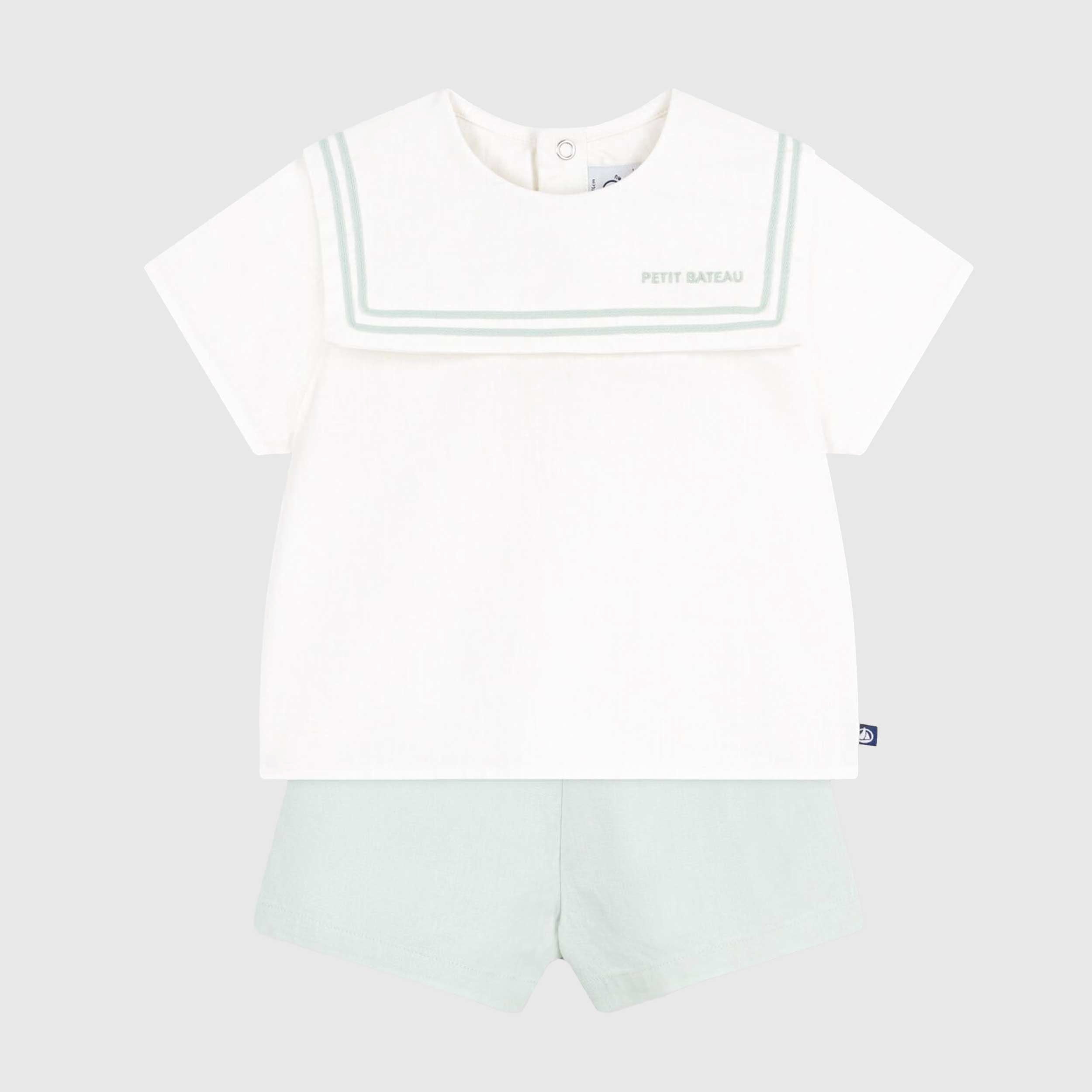 Completo due Pezzi in Cotone e Lino Firmato PETIT BATEAU