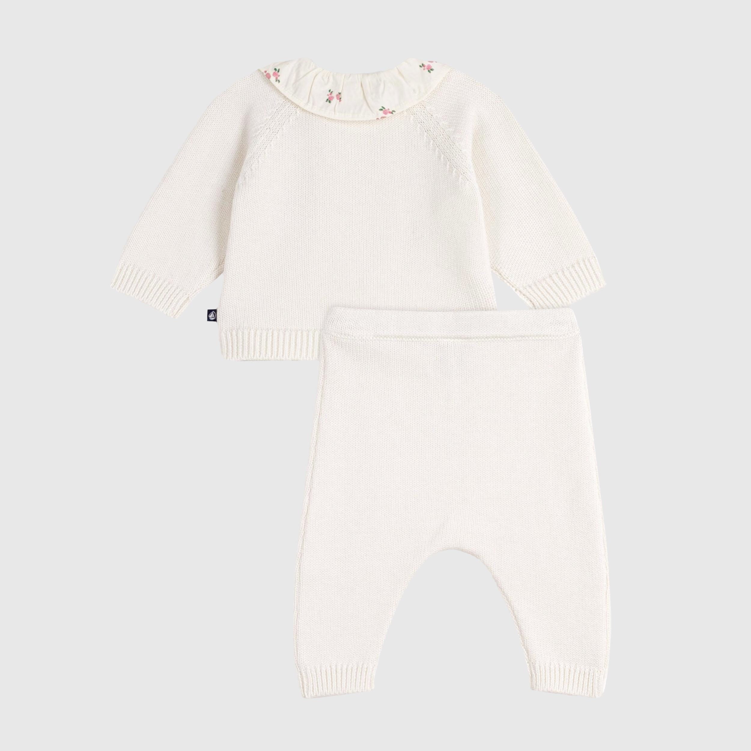 Wool Outfit with Floral Details by PETIT BATEAU