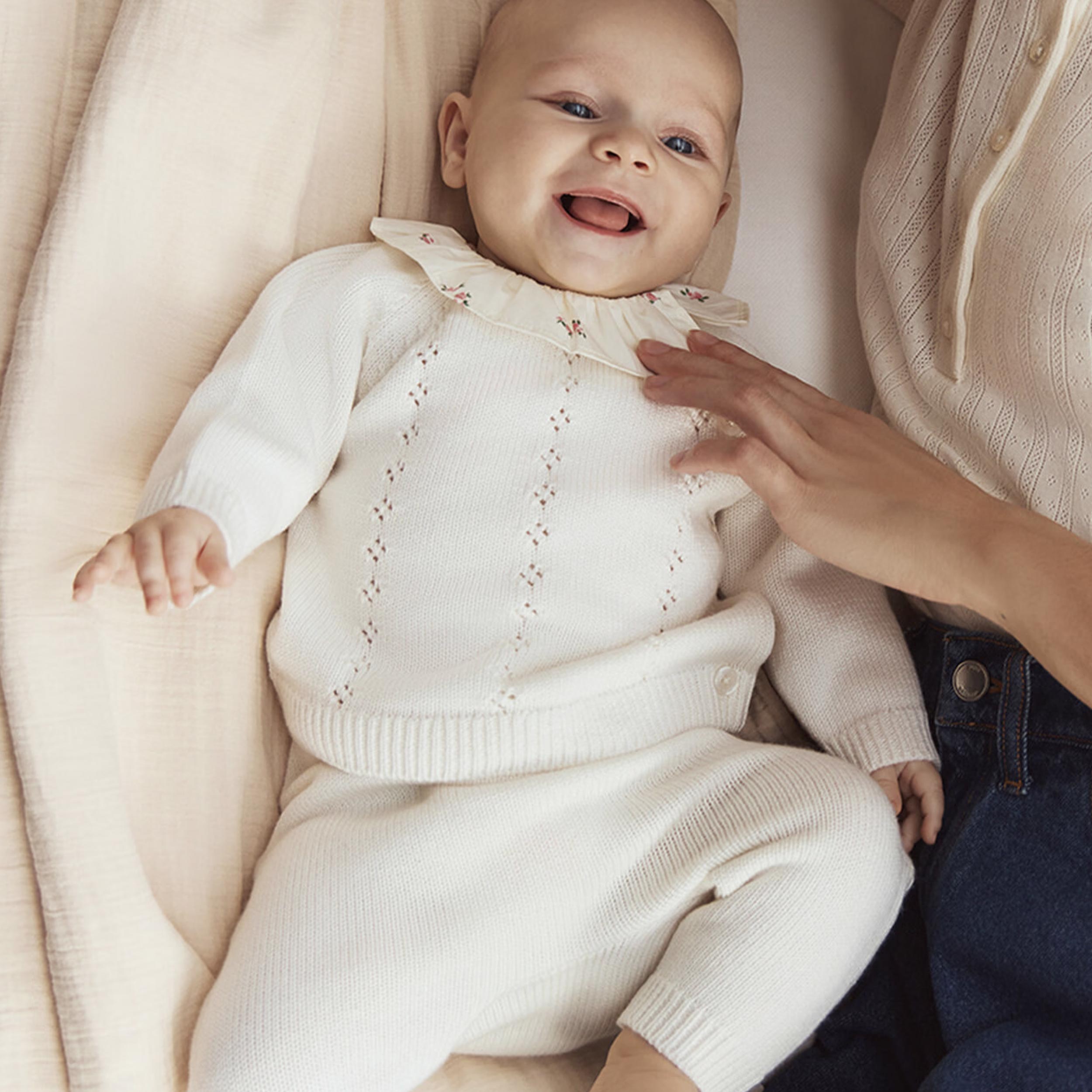 Wool Outfit with Floral Details by PETIT BATEAU