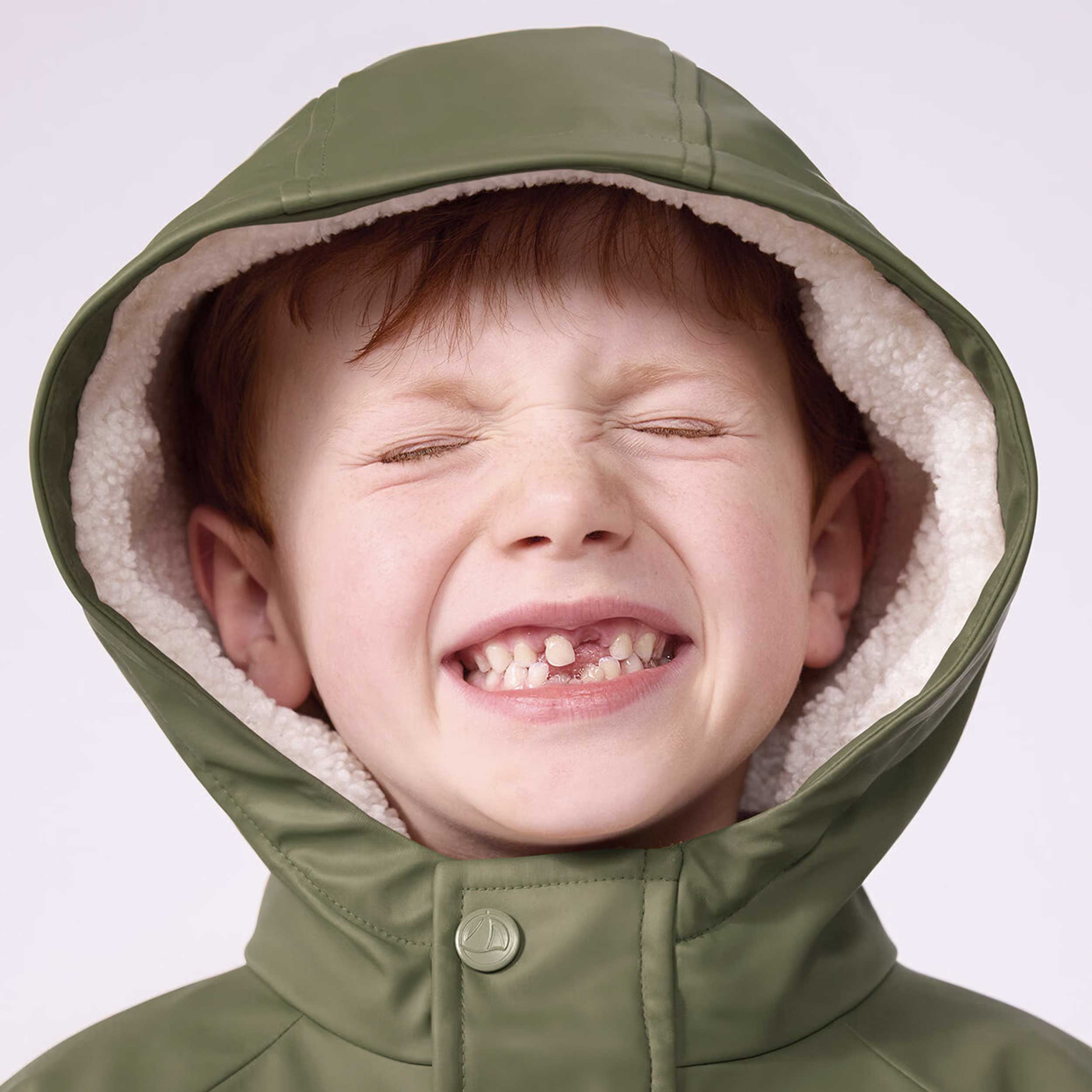 Impermeabile Verde con Interno Trapuntato By PETIT BATEAU