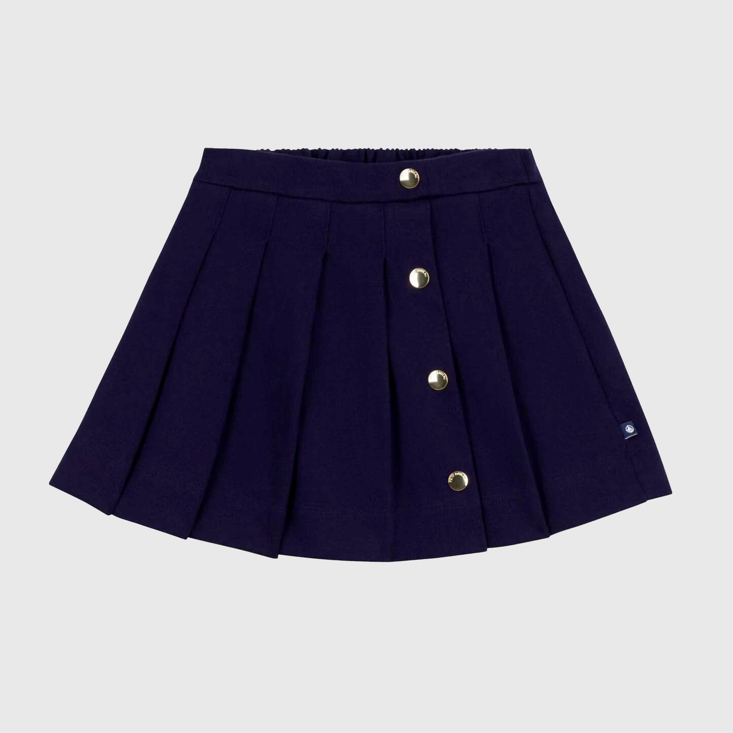 PETIT BATEAU Plain Blue Cotton Skirt 