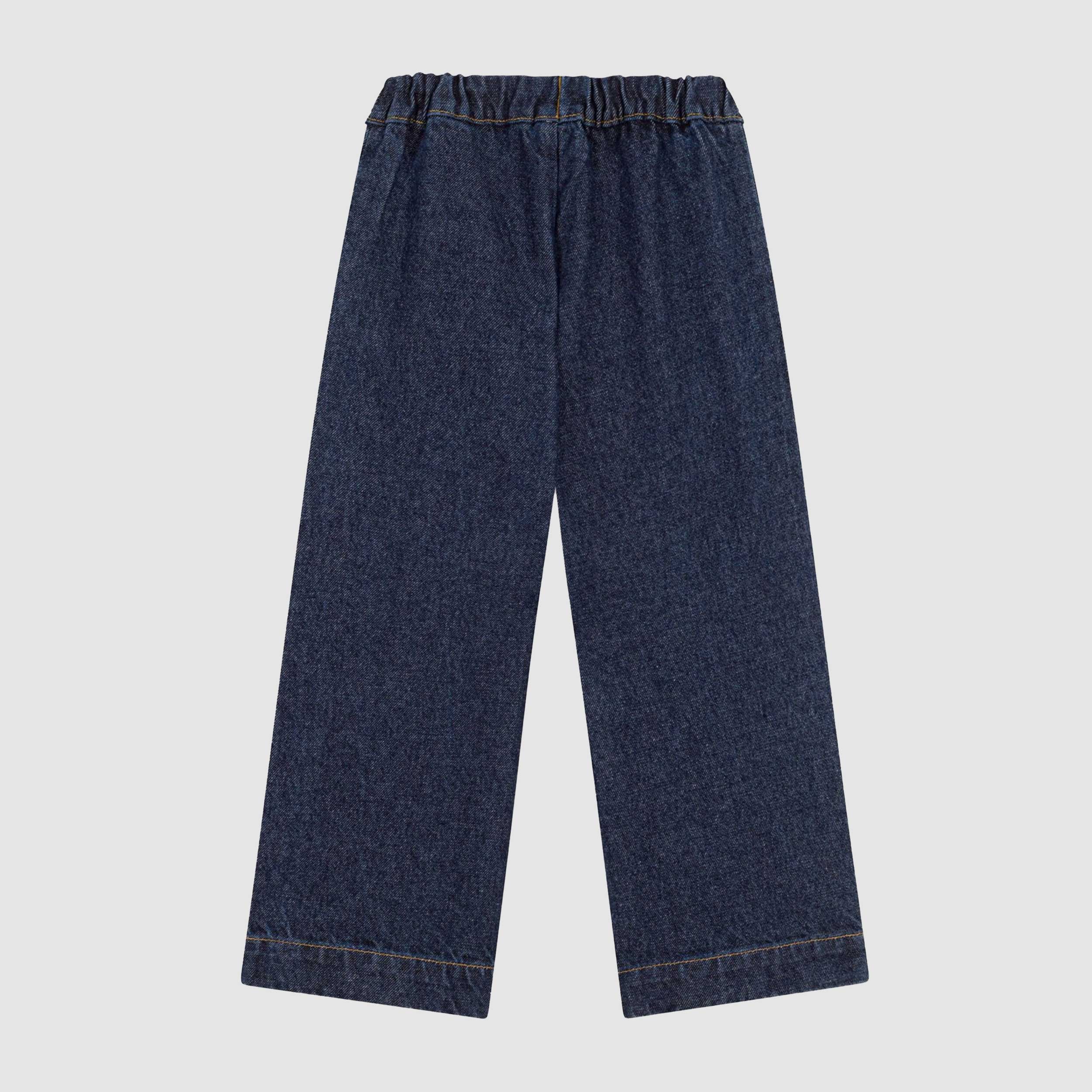 Blue Jeans with Elastic Waist for Girls Signed PETIT BATEAU
