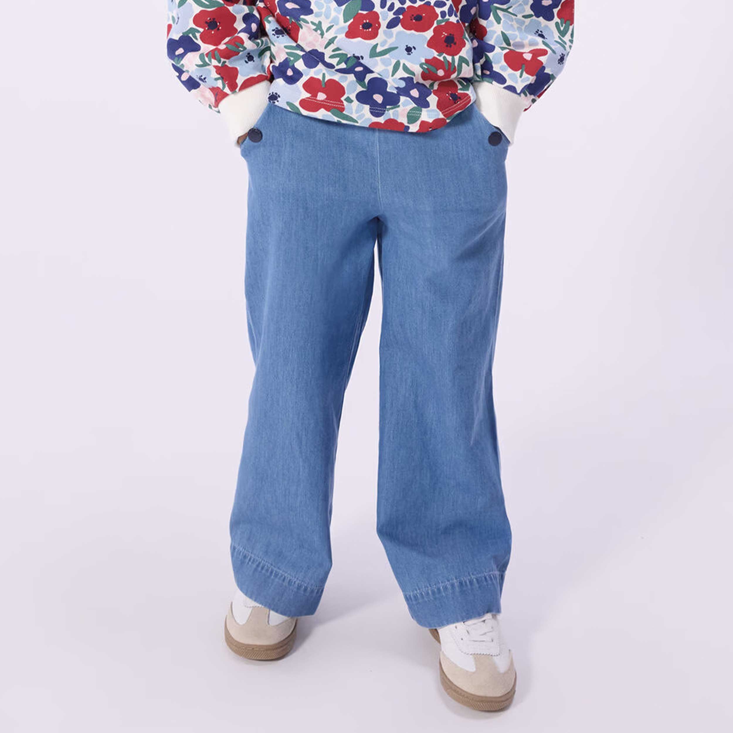 Pantaloni in Denim Chiaro Firmati PETIT BATEAU