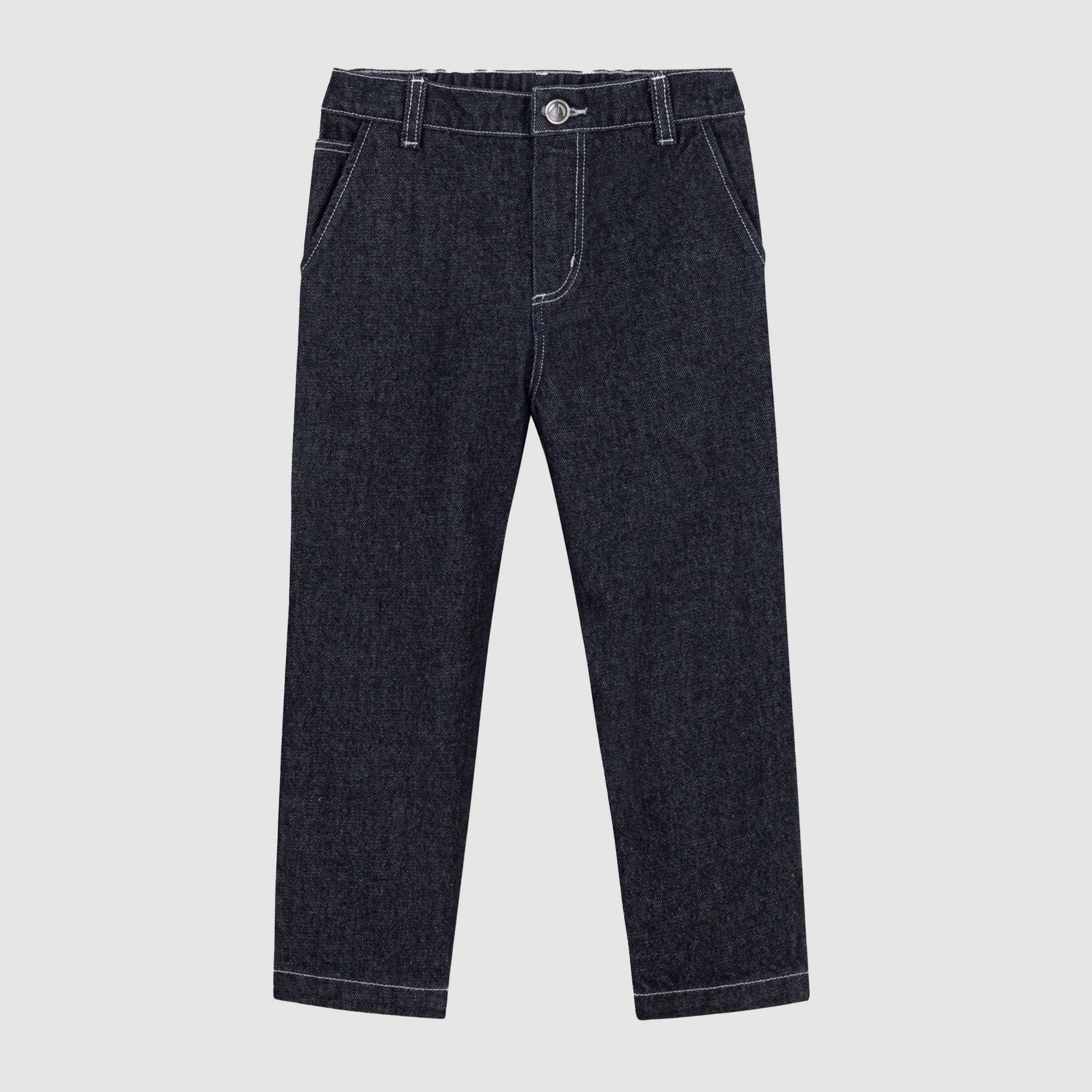 Dark Blue Drawstring Jeans for Baby By PETIT BATEAU