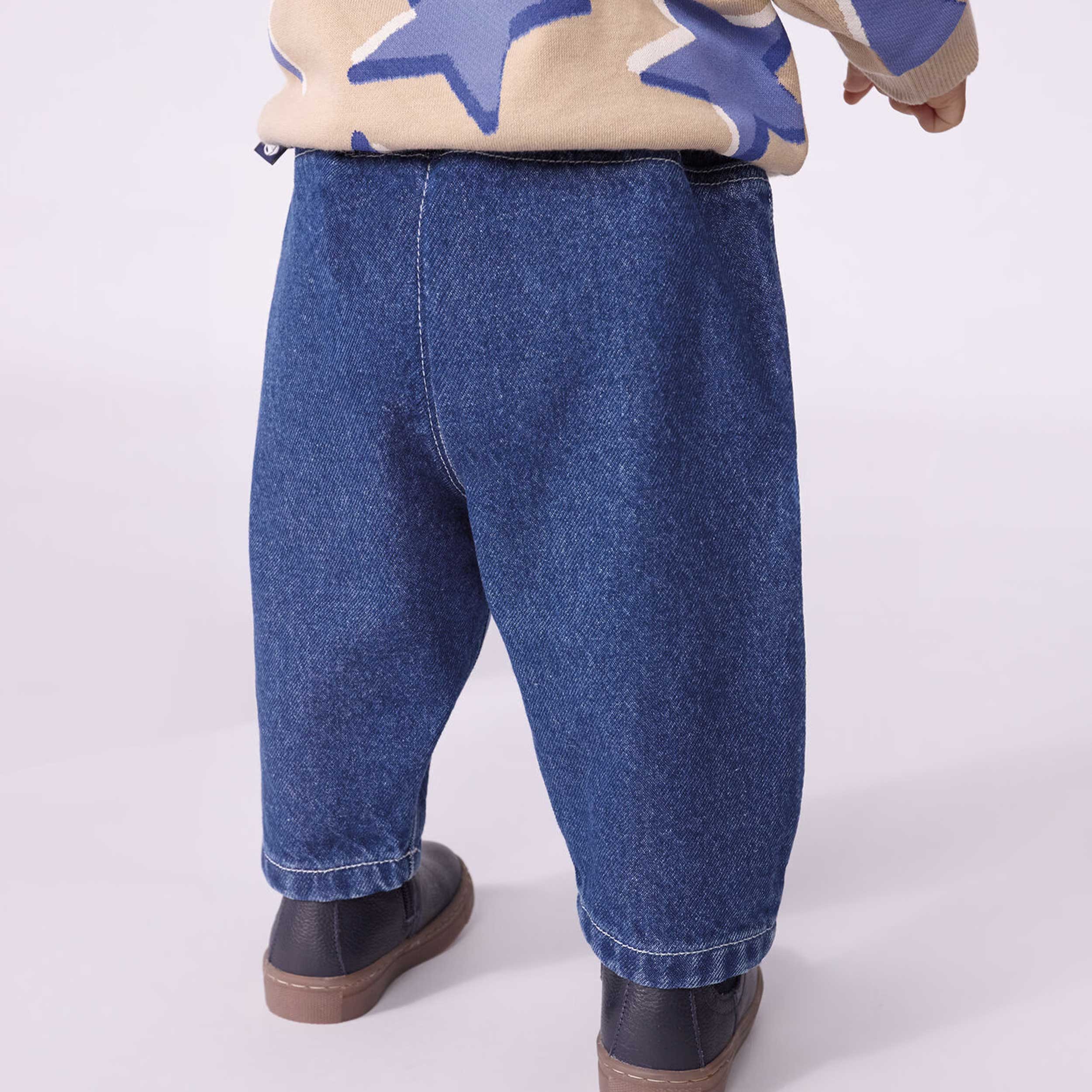 Blue Denim Jeans Egg Pattern Signed PETIT BATEAU