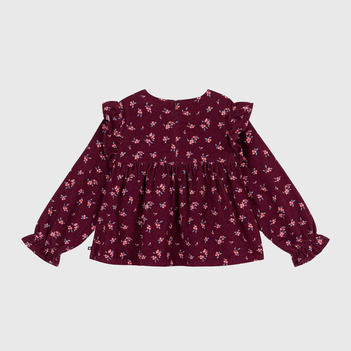 Blusa Bordeaux in Velluto a Coste per Bambina by PETIT BATEAU