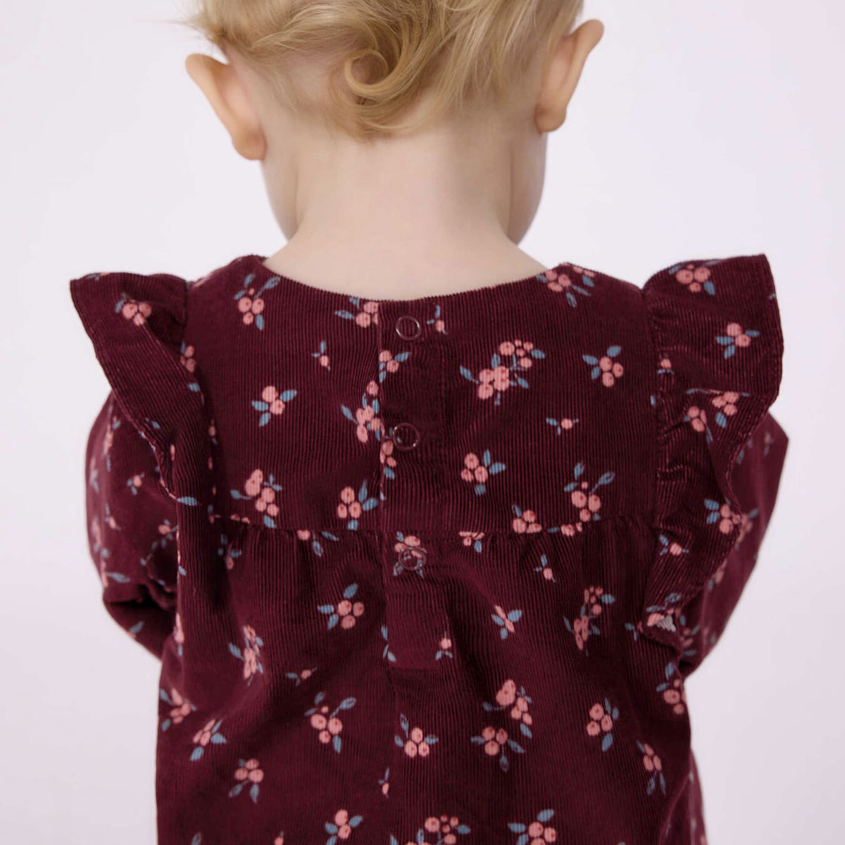 Bordeaux Blouse in Ribbed Velvet for Neonata by PETIT BATEAU
