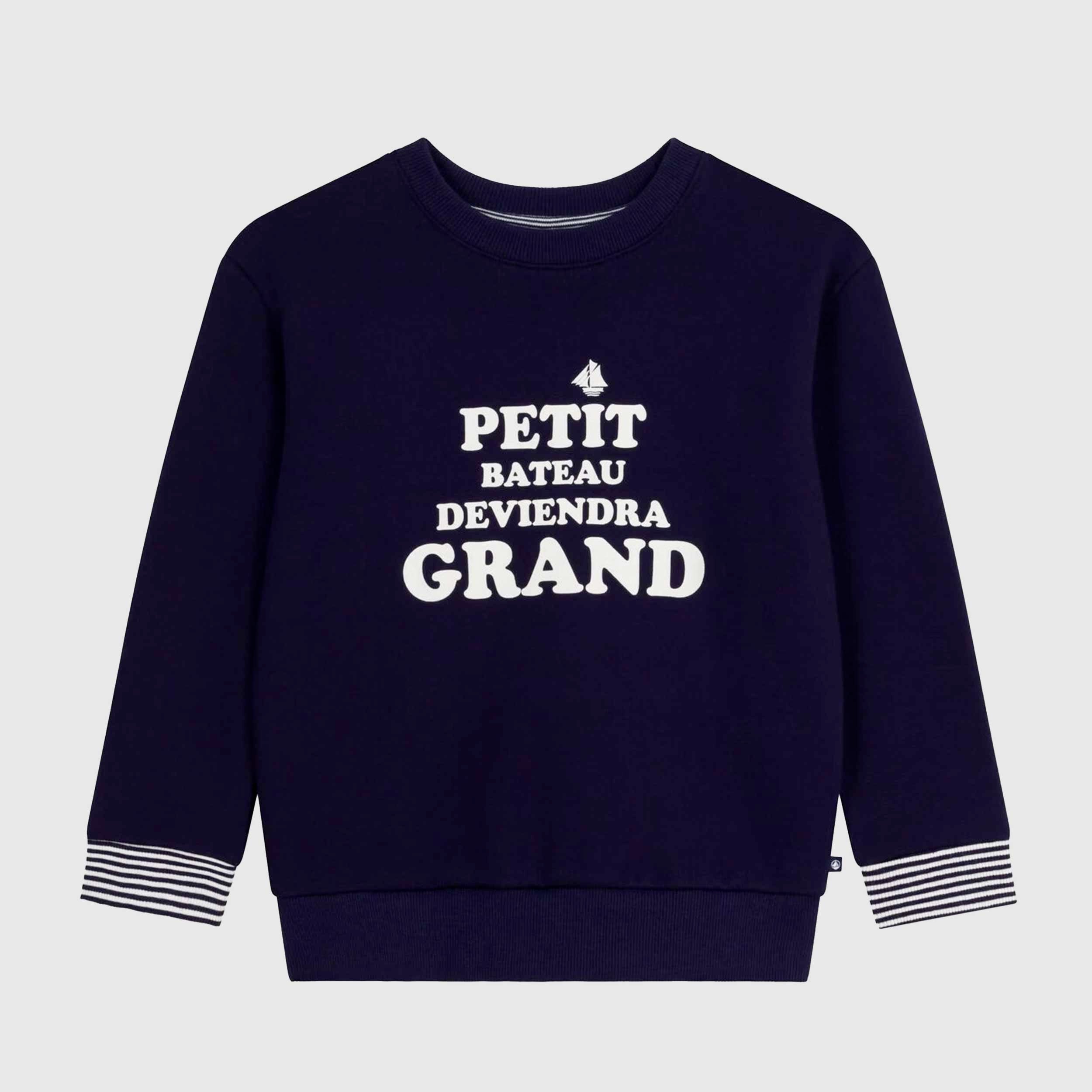 Felpa In Cotone Con Stampa Firmata PETIT BATEAU