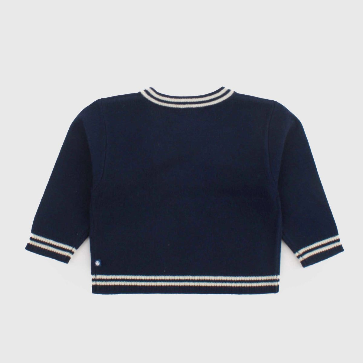 Blue T-Shirt with Beige Details for Girls by PETIT BATEAU