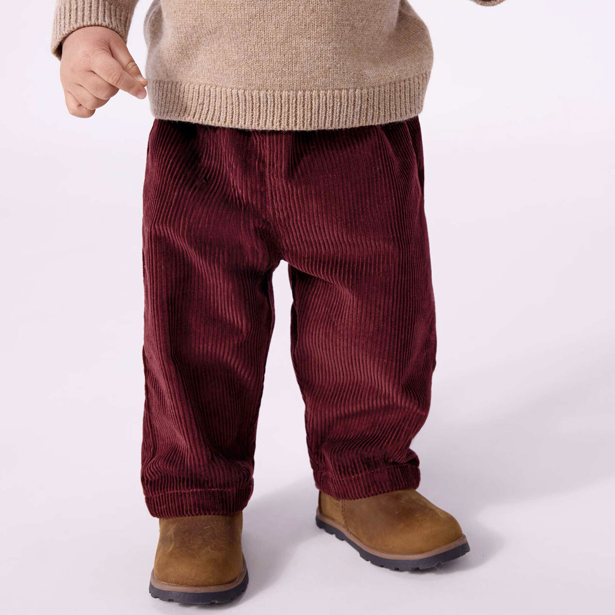 Pantalone Bordeaux in Velluto a Coste per Neonato by PETIT BATEAU