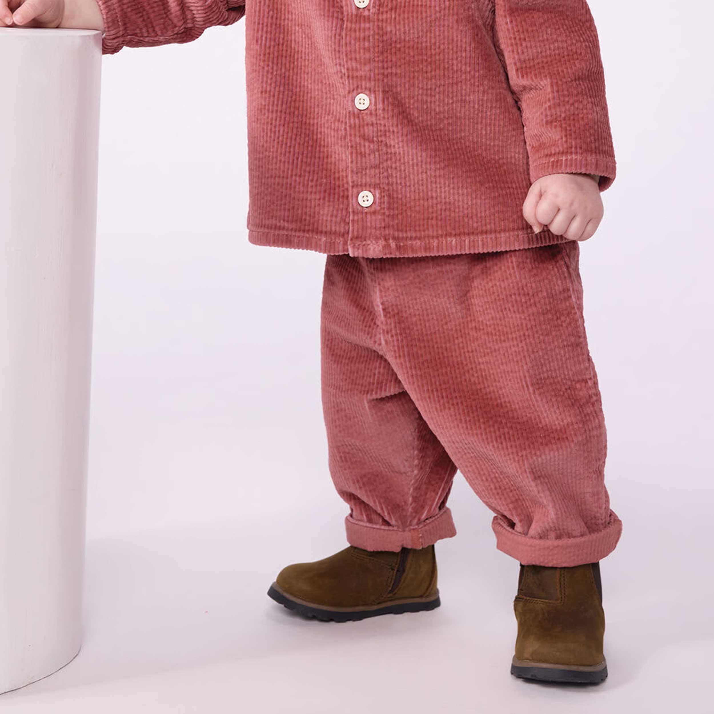Pantaloncini in Velluto Rosa per Neonata by PETIT BATEAU