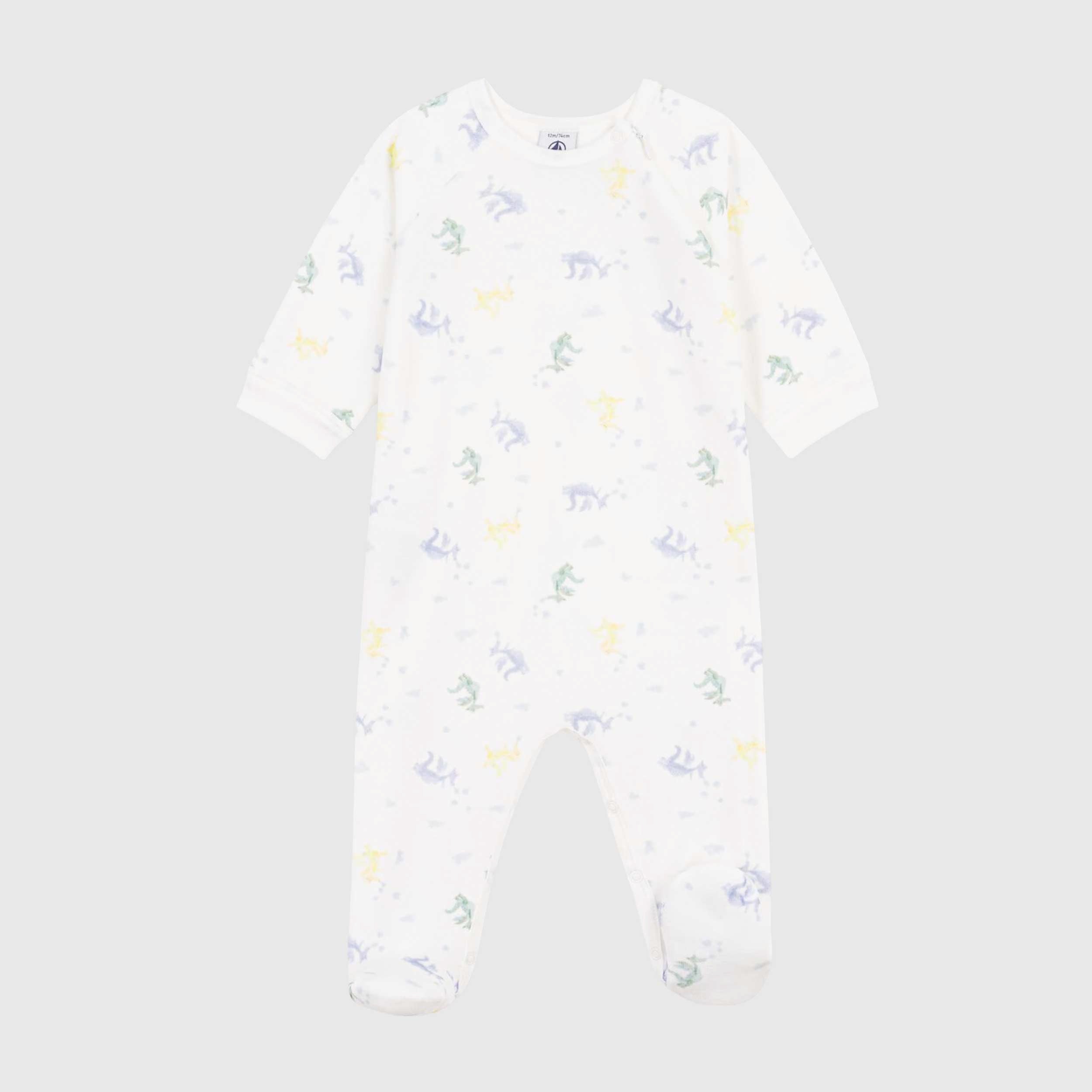 Tutina Latte in Calda Ciniglia con Stampa per Neonati by PETIT BATEAU