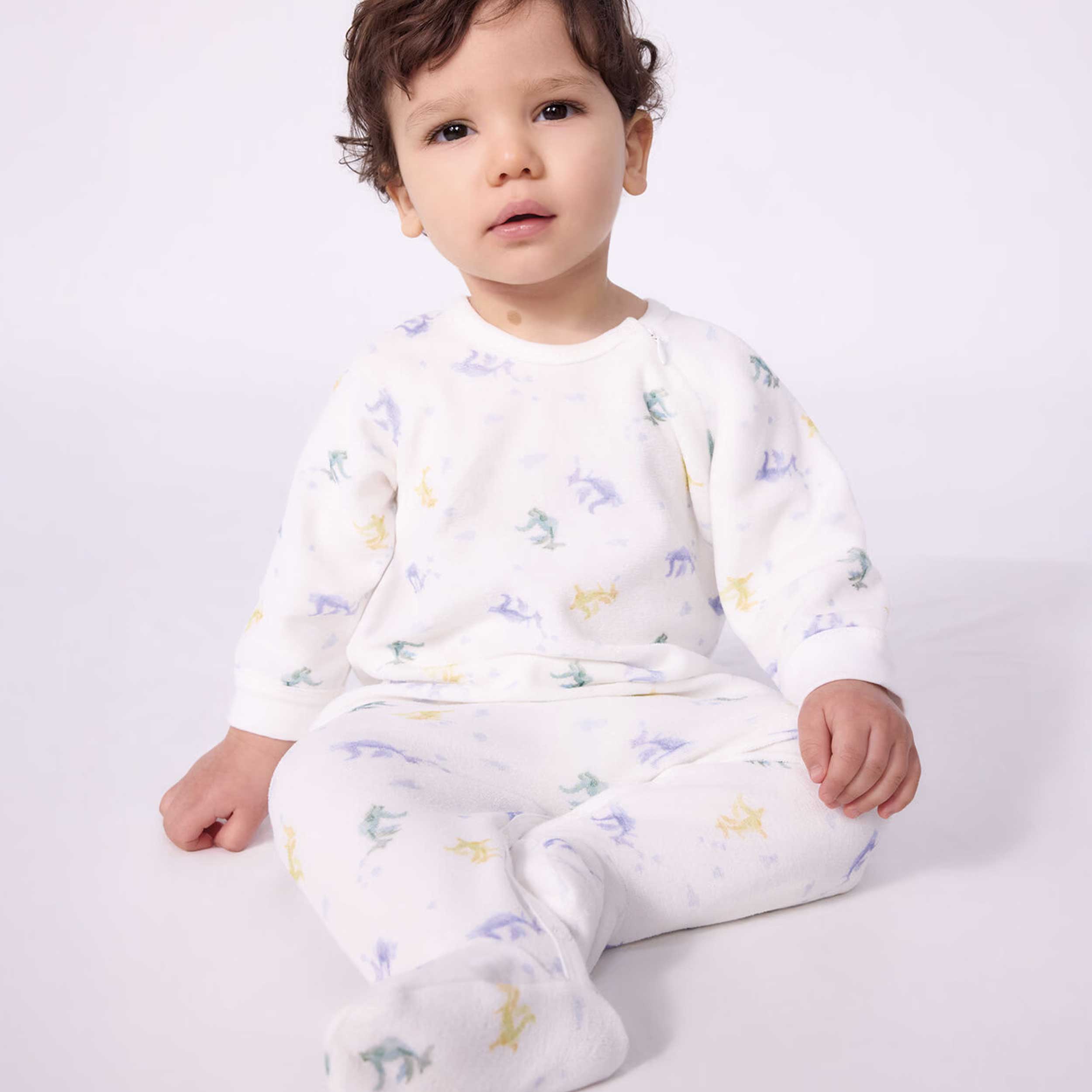 Hot Chenille Milk Suit with Baby Print by PETIT BATEAU