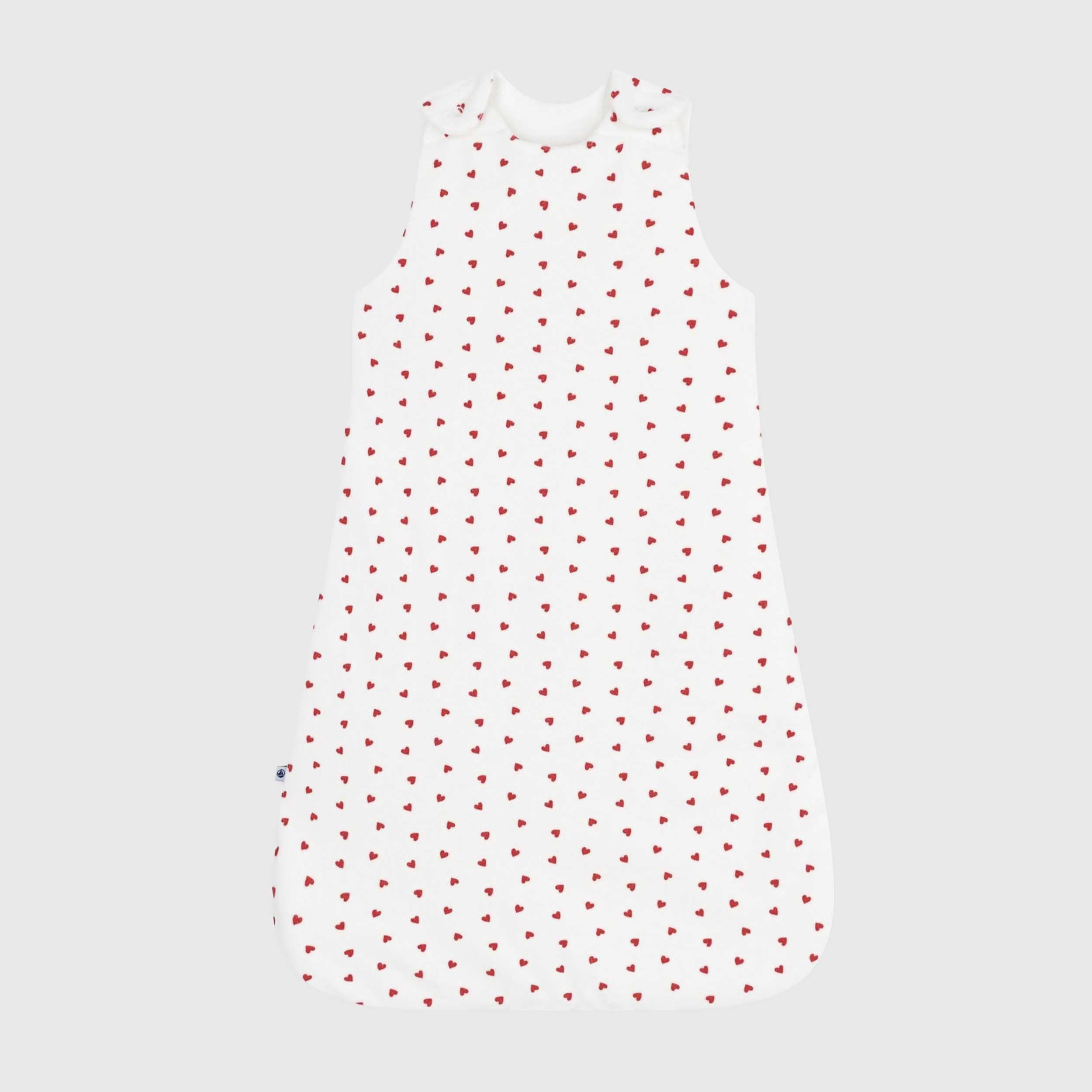 White and Red Nanna Bag with Hearts By PETIT BATEAU