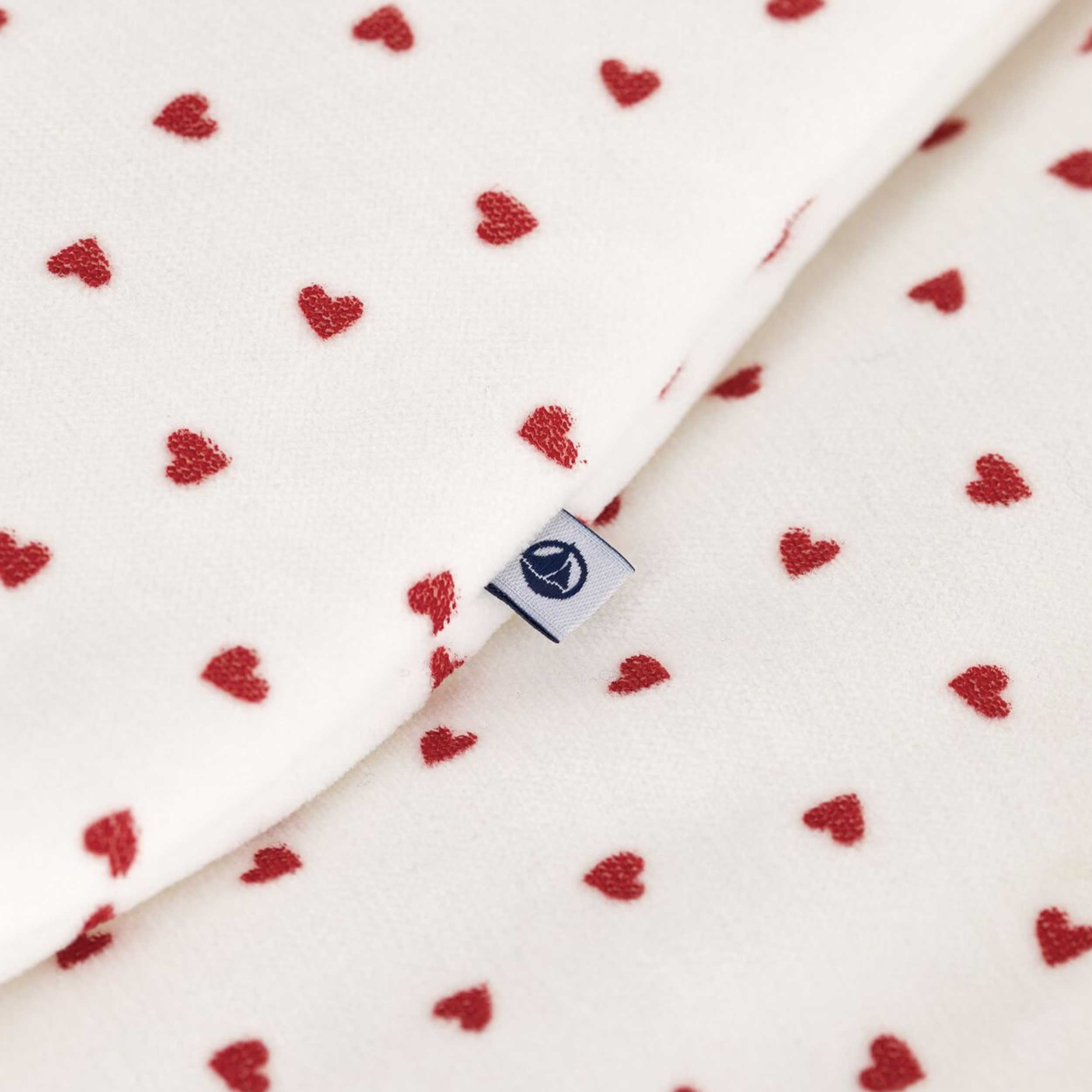 White and Red Nanna Bag with Hearts By PETIT BATEAU