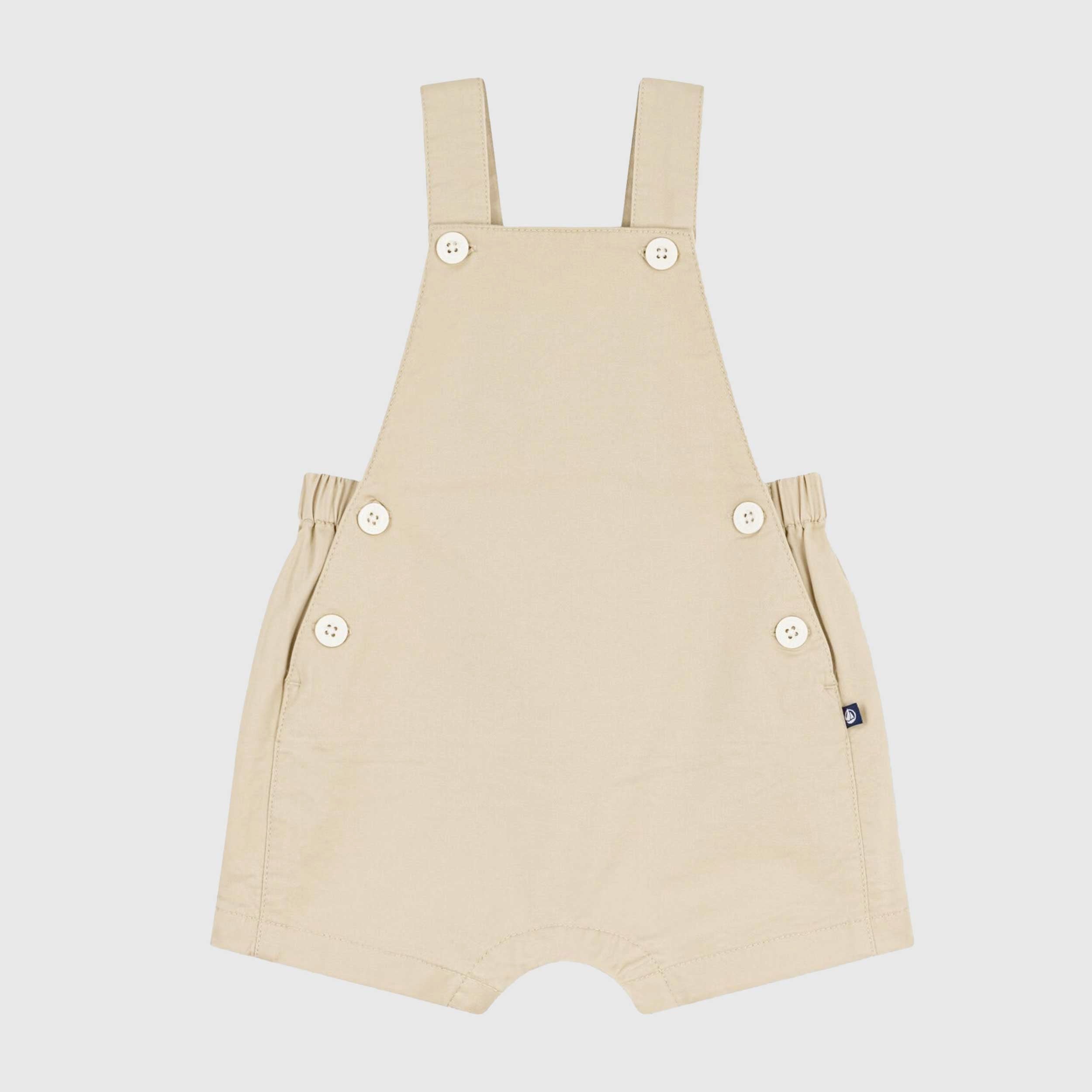 Salopette Corta in Serge Beige Firmata PETIT BATEAU
