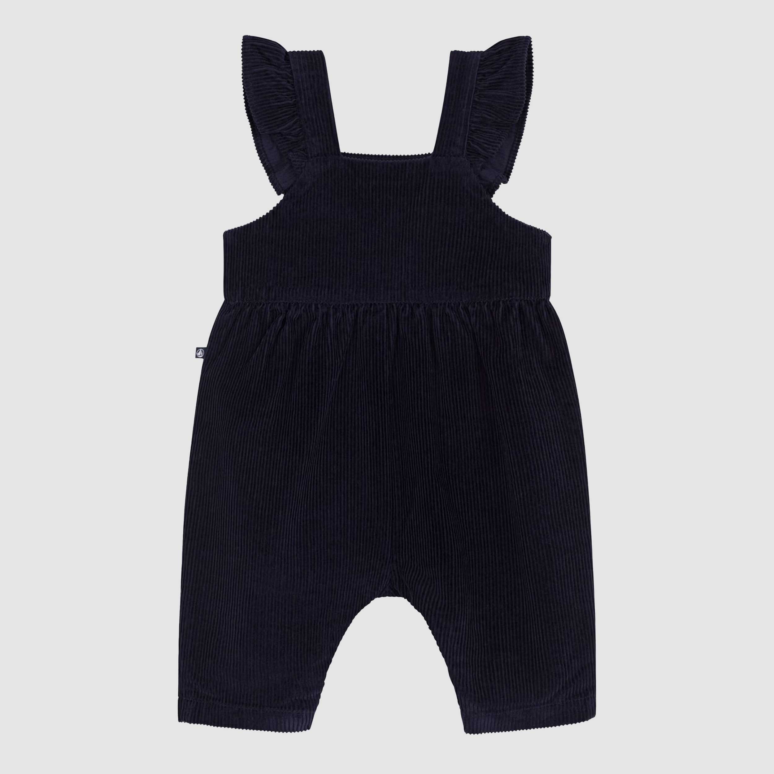 Salopette in Velluto a Coste Blu per Neonata by PETIT BATEAU