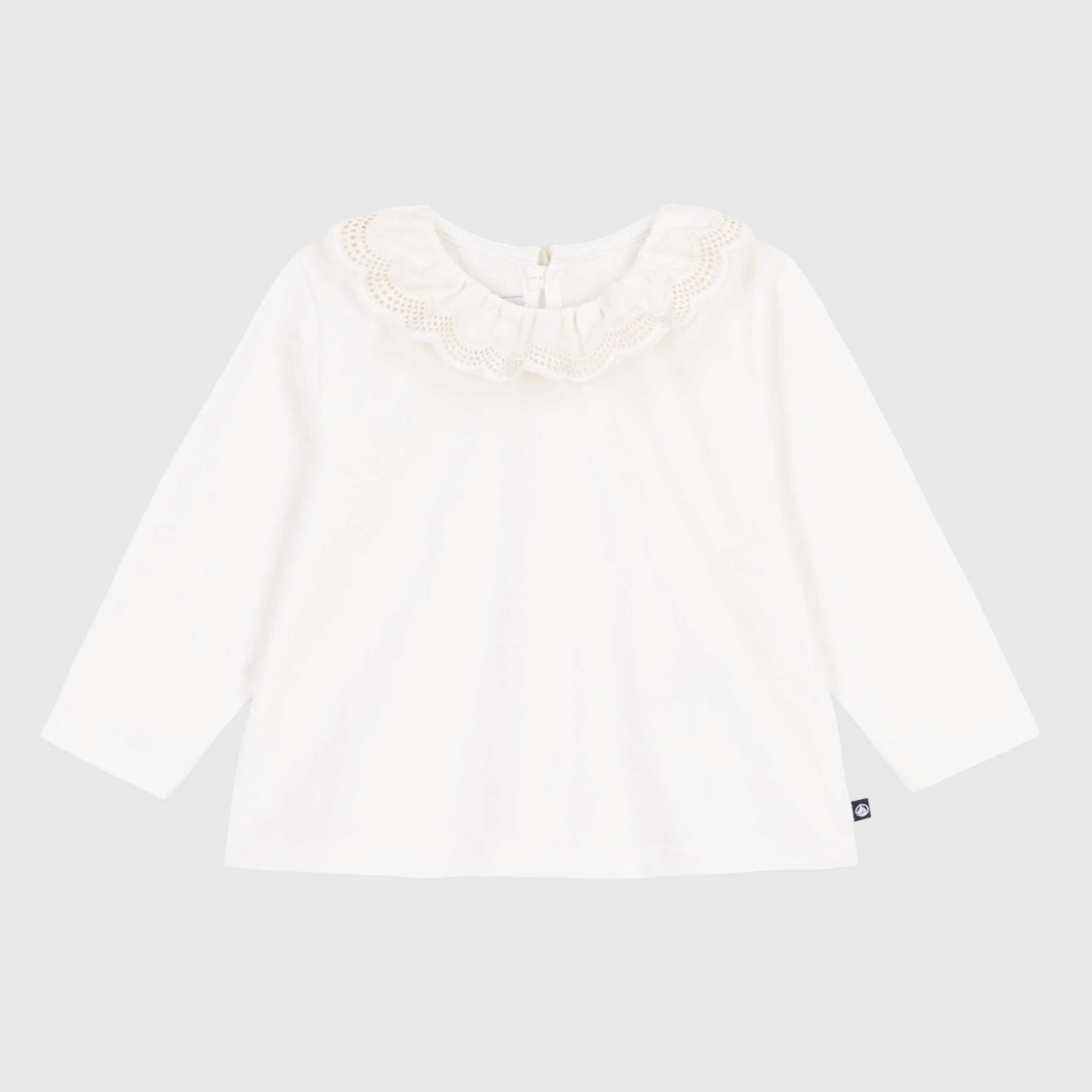 Camicetta Panna con Rouge e Ricamo by PETIT BATEAU