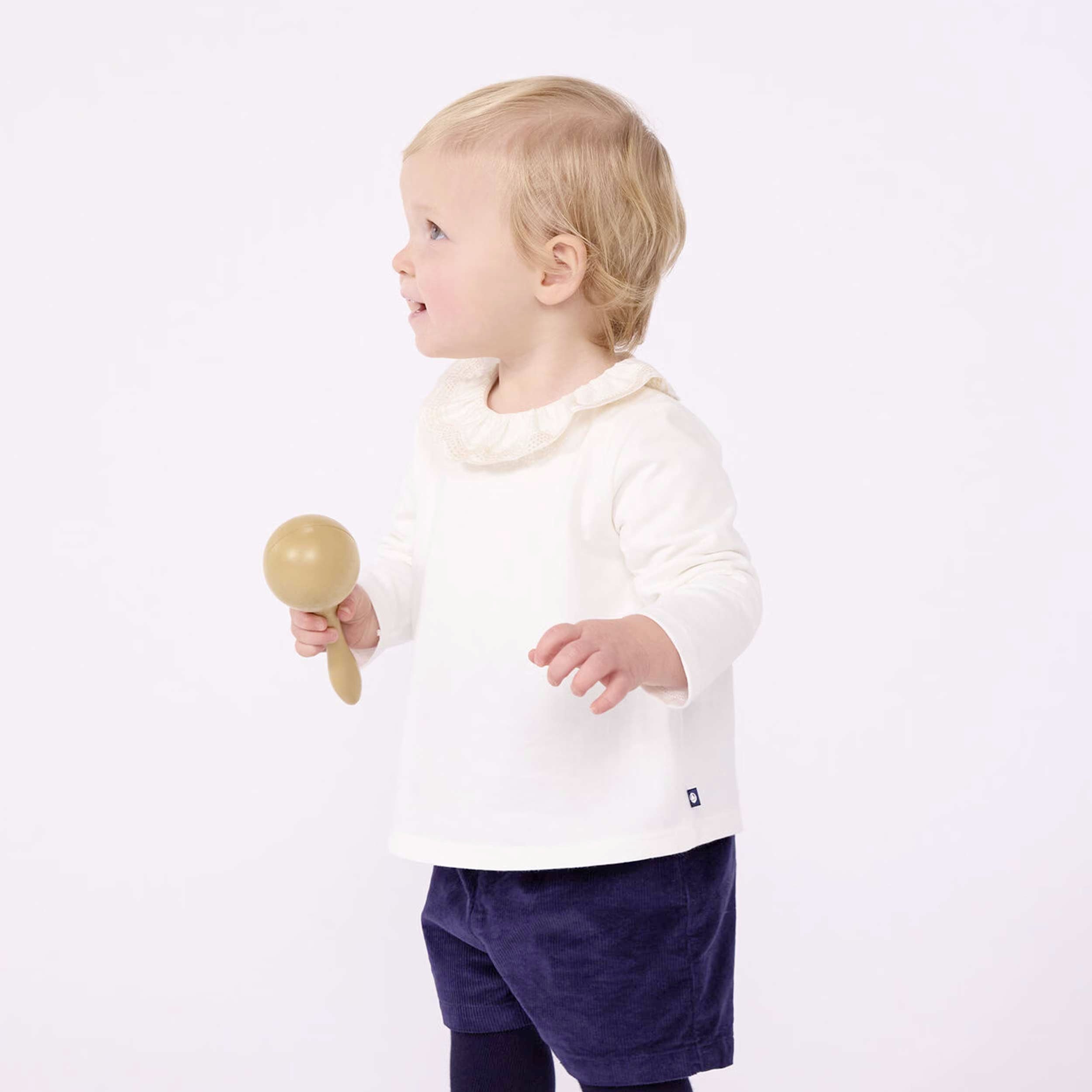 Camicetta Panna con Rouge e Ricamo by PETIT BATEAU