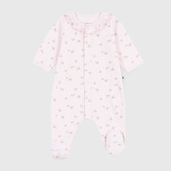 Tutina Rosa in Ciniglia con Stampa per Neonata By PETIT BATEAU