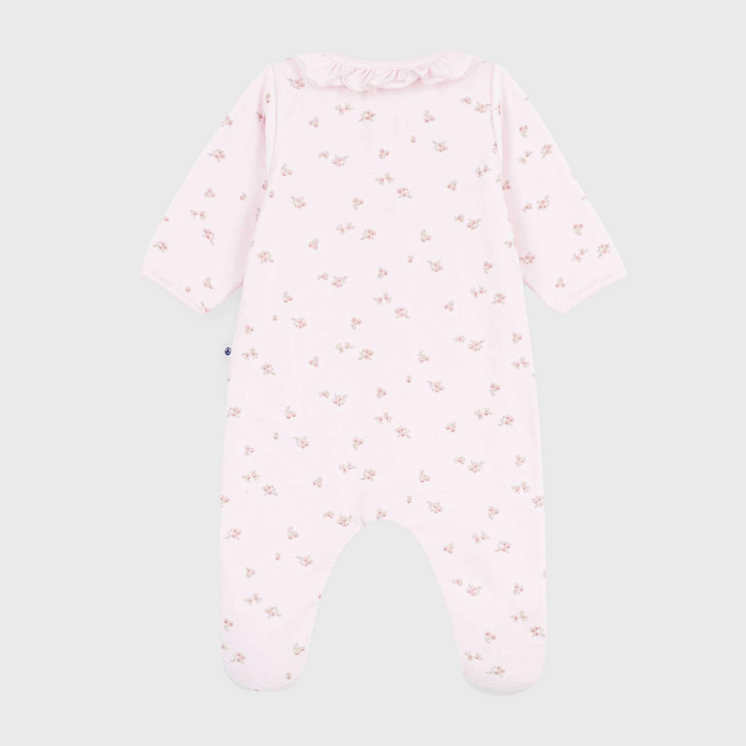 Pink Chenille onesie with Baby print By PETIT BATEAU