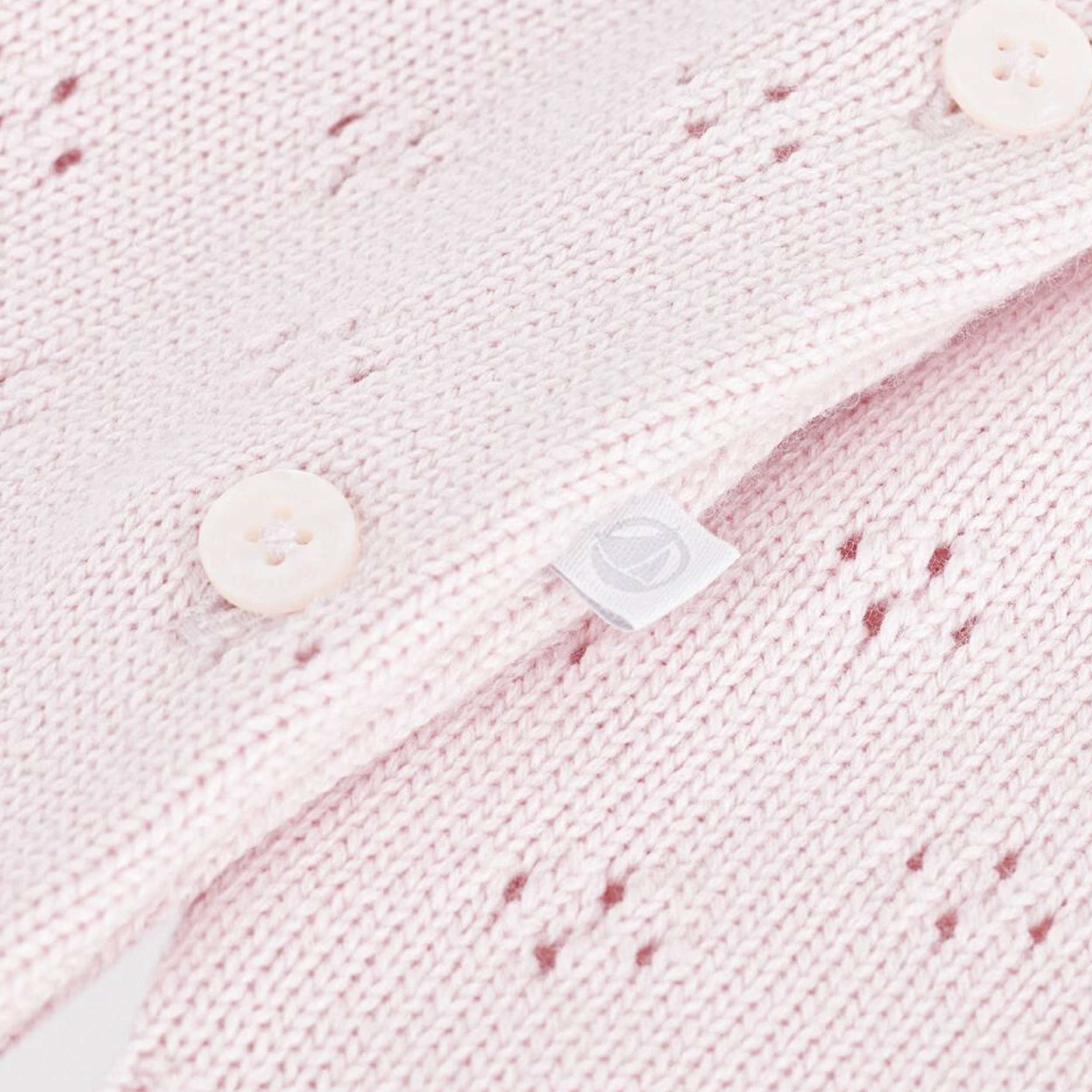 Pink Wool Mixed Jumpsuit with Ruffles for Newborn by PETIT BATEAU