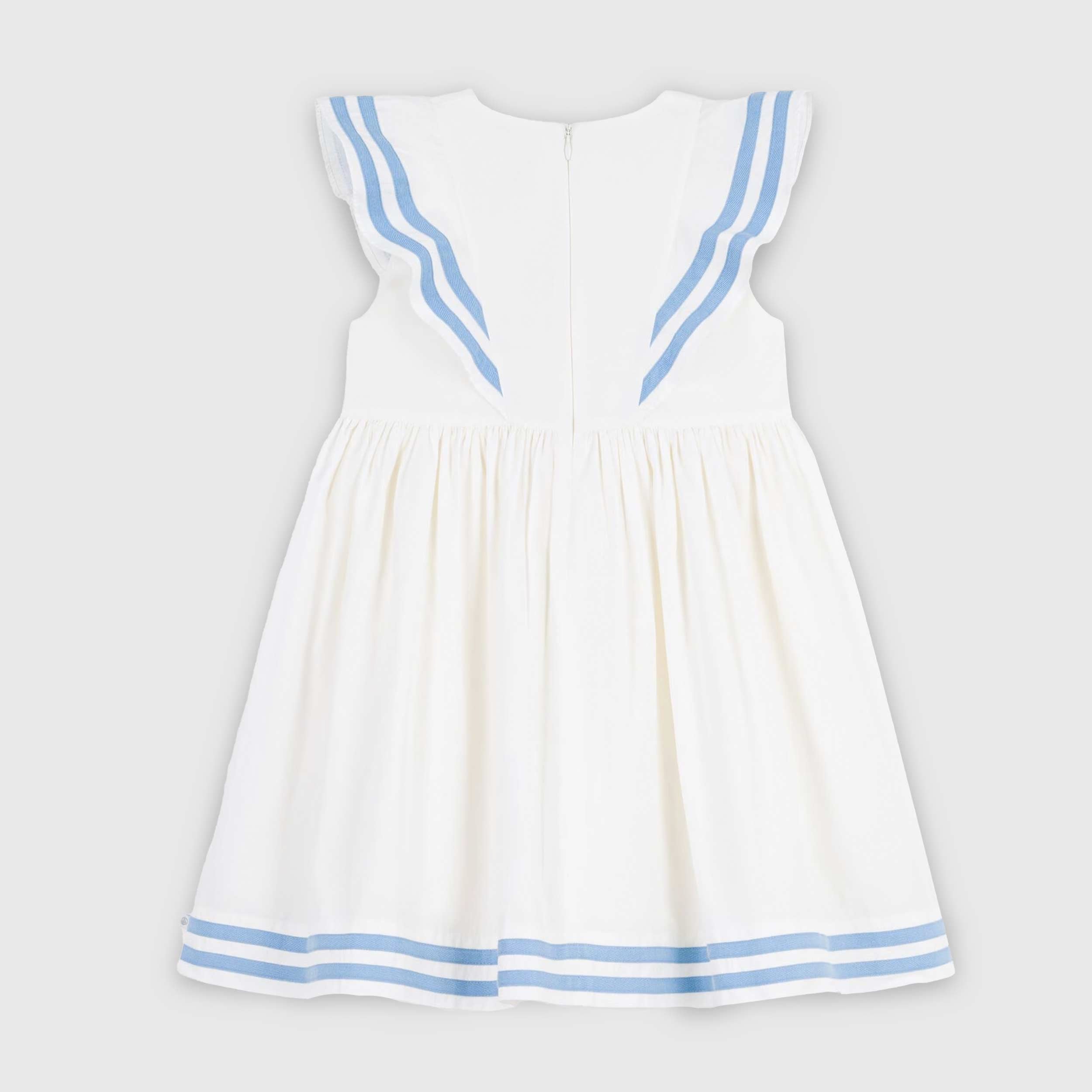 Abito Bianco Senza Maniche in Cotone Firmato PETIT BATEAU