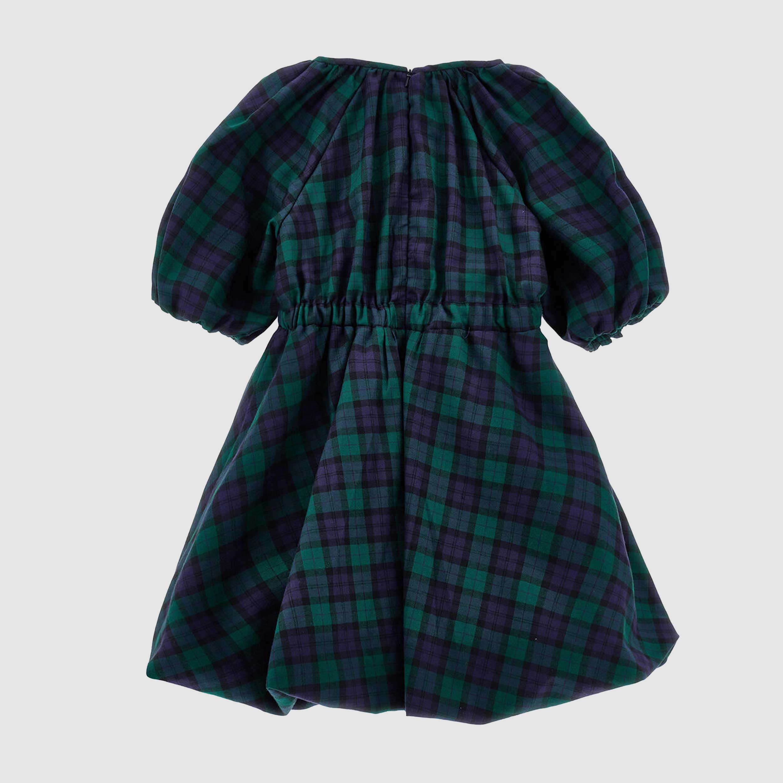 Abito Tartan Con Maniche Palloncino Firmato MONNALISA