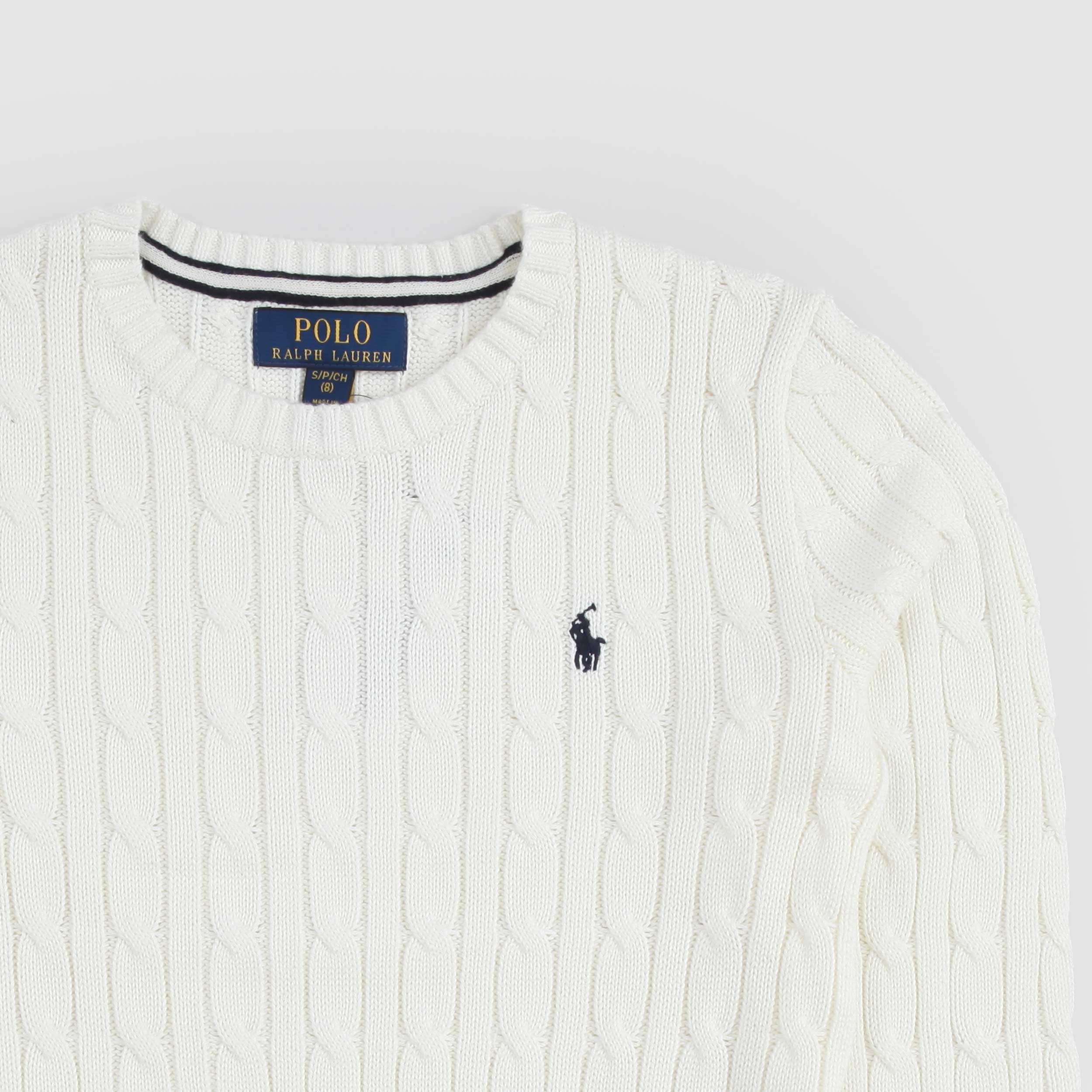 RALPH LAUREN Blue Crewneck Sweater with Signature Logo