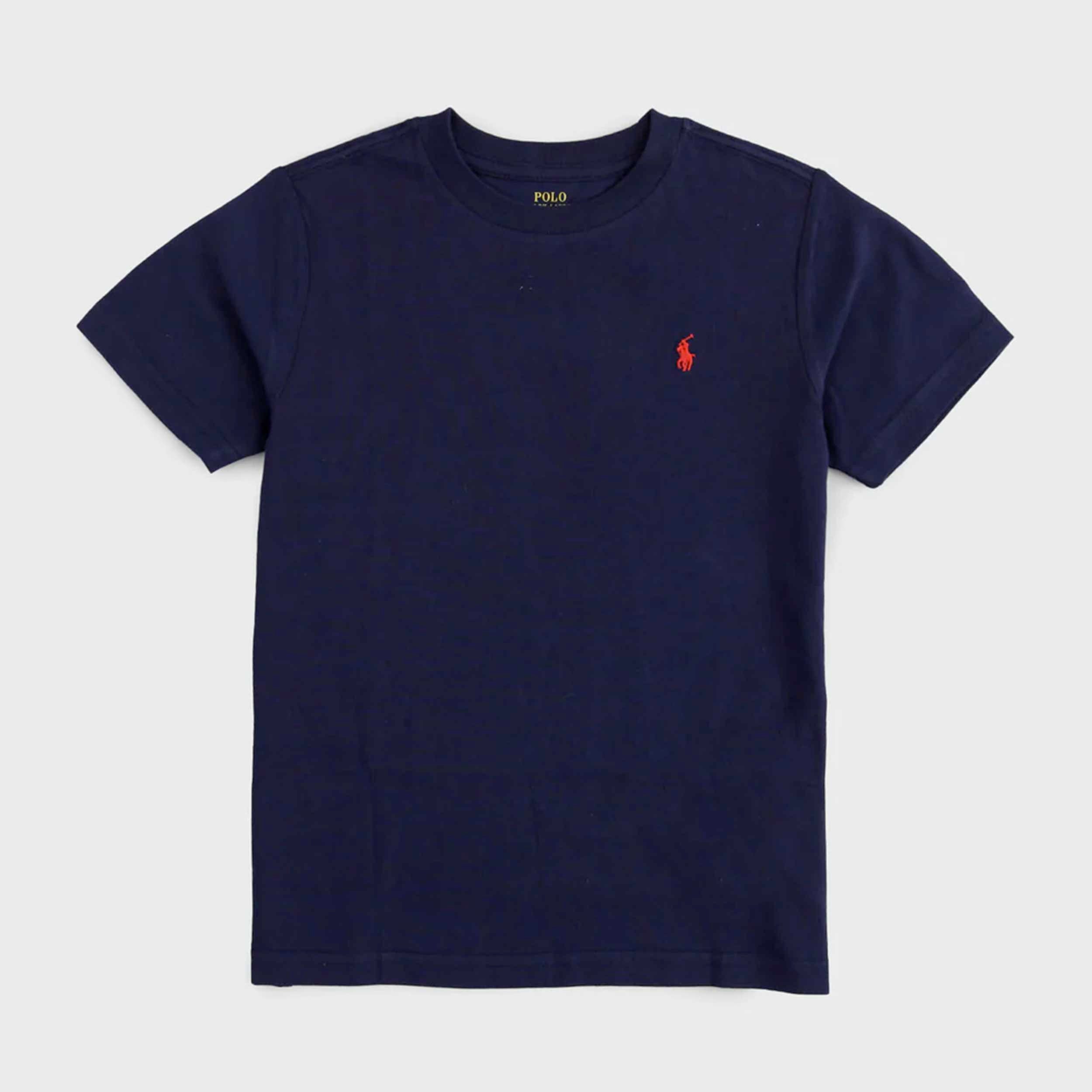 T-shirt Blu con Logo in Contrasto Firmata RALPH LAUREN