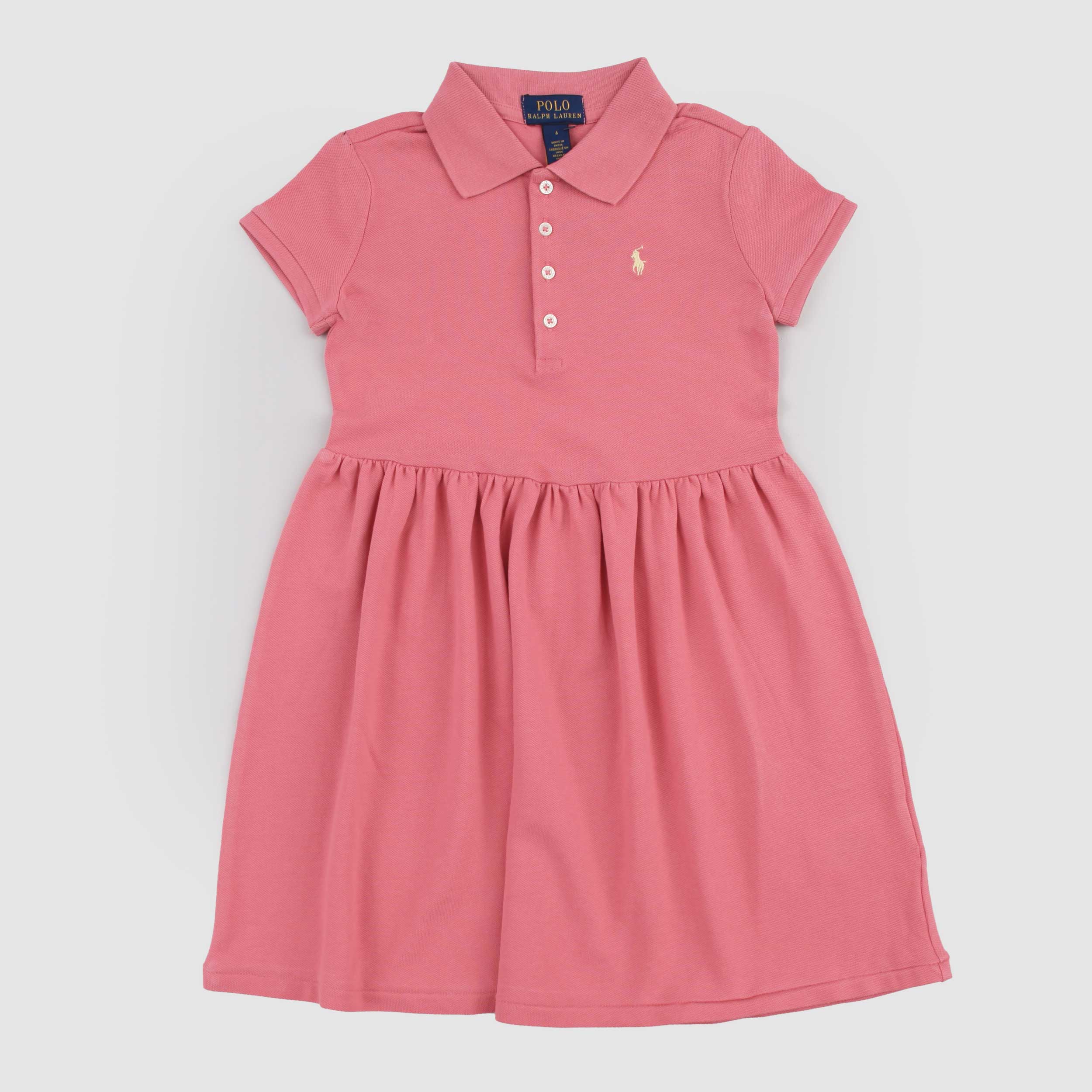 Abito Salmone con Logo Ricamato Firmato RALPH LAUREN