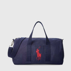 Borsone Blu con Logo Ricamato Rosso Firmato RALPH LAUREN