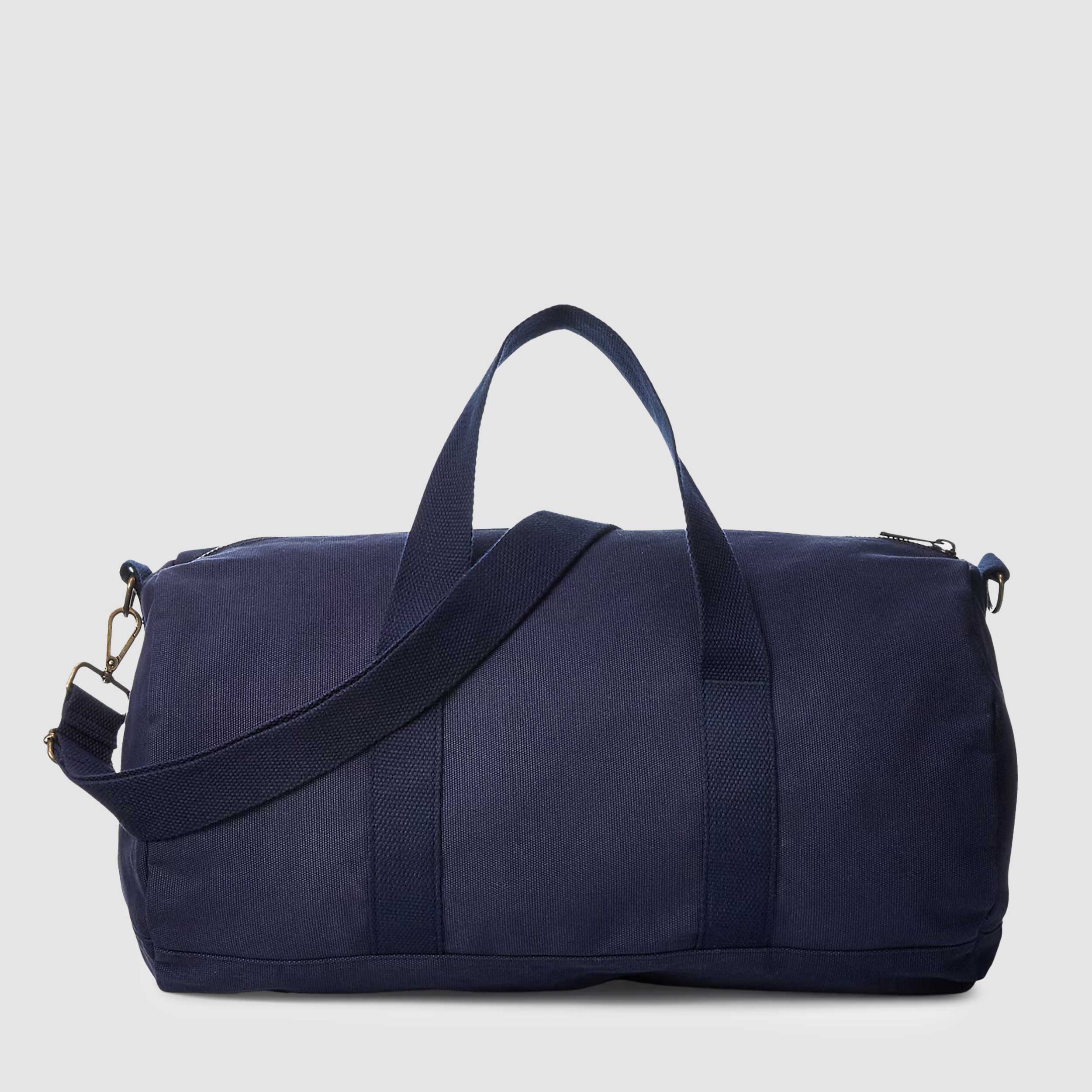 Borsone Blu con Logo Ricamato Rosso Firmato RALPH LAUREN