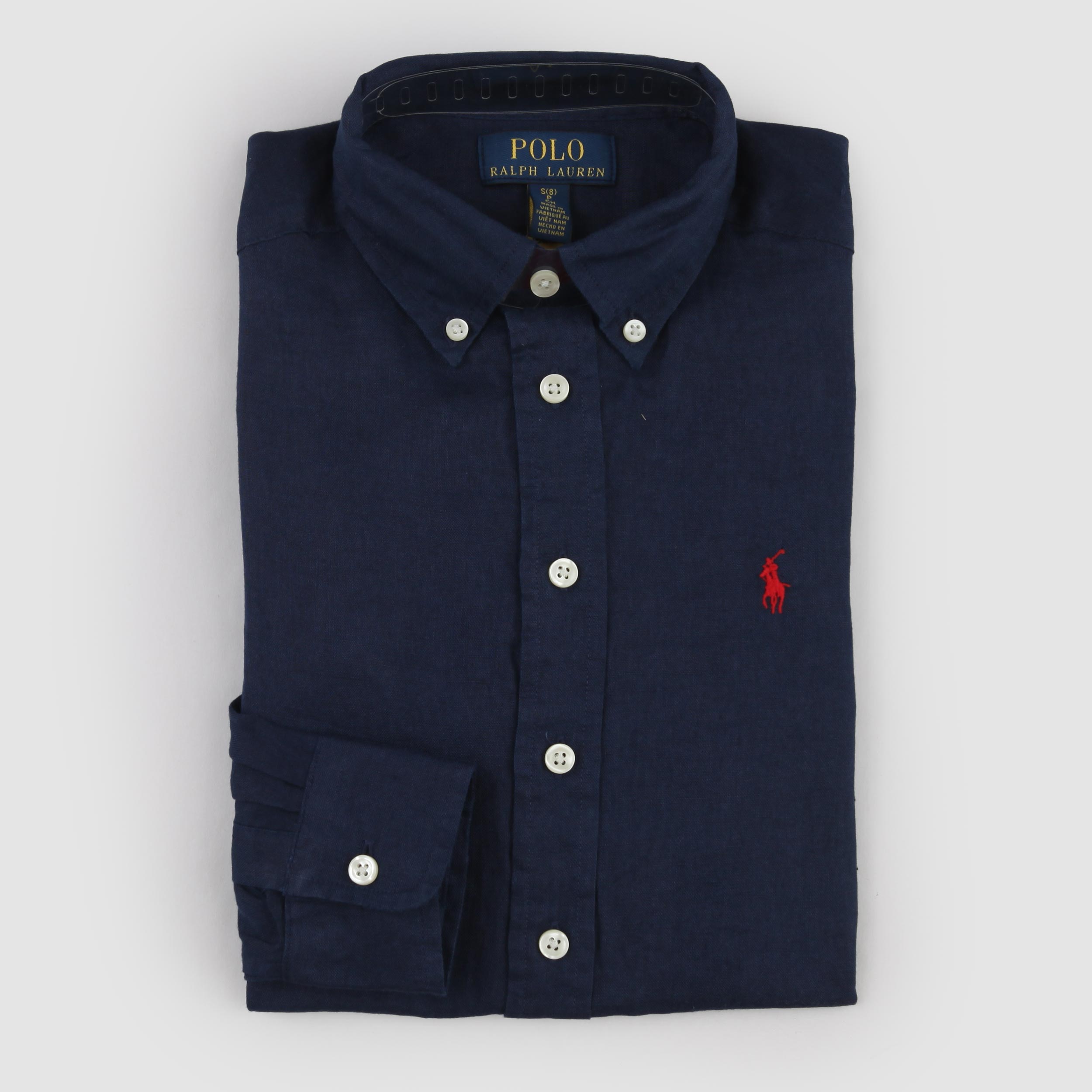 Camicia Blu Manica Lunga con Logo Firmata RALPH LAUREN