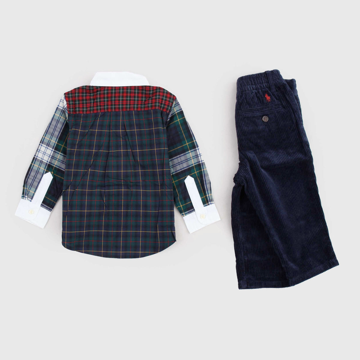Completo Multicolore Camicia e Pantalone per Neonato RALPH LAUREN